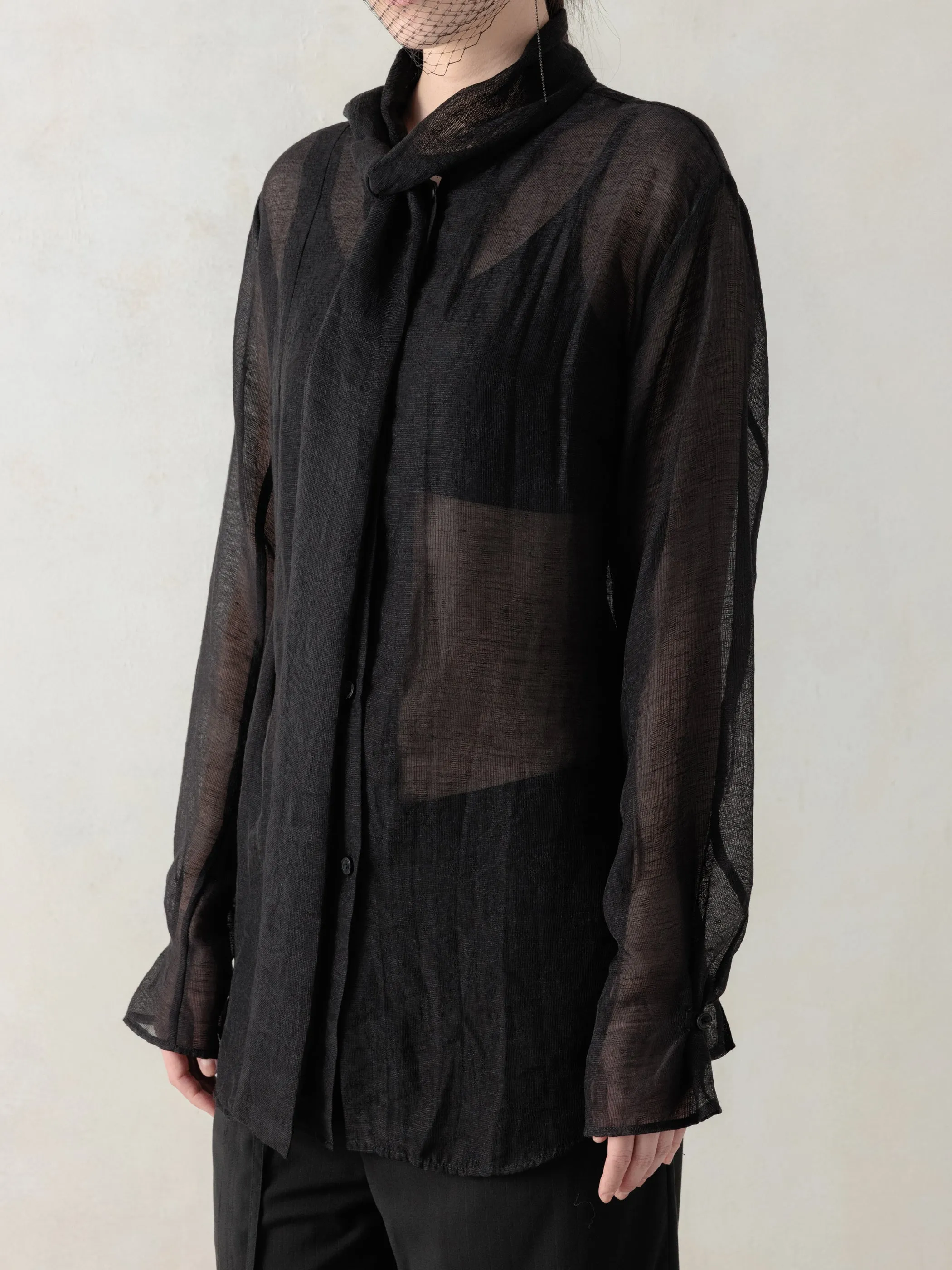 26SS WMS|Semi-Sheer Shirt (Black) sold by Professor E. product image thumbnail 2