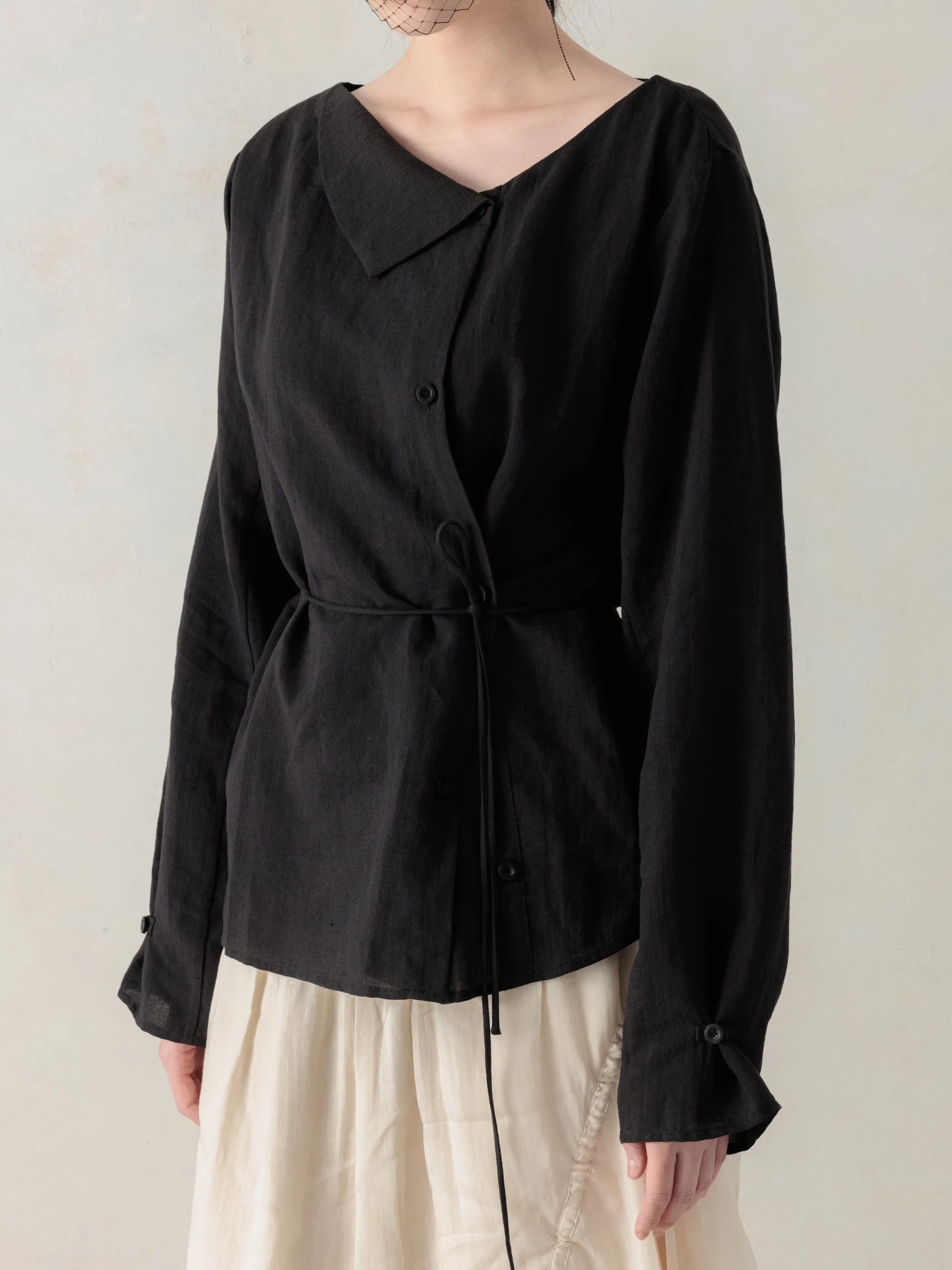 26SS WMS|Side Button Shirt (Black) sold by Professor E. product image thumbnail 2