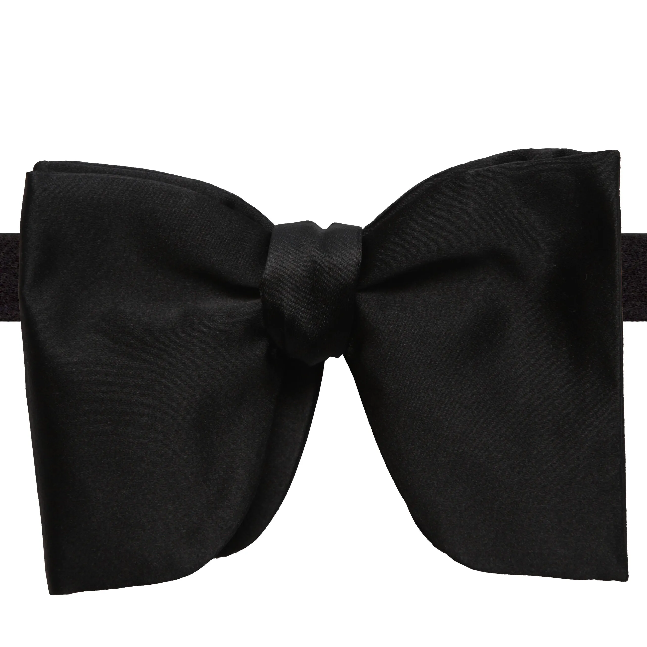 Brandon - Black Silk Satin Bow Tie sold by La Bowtique