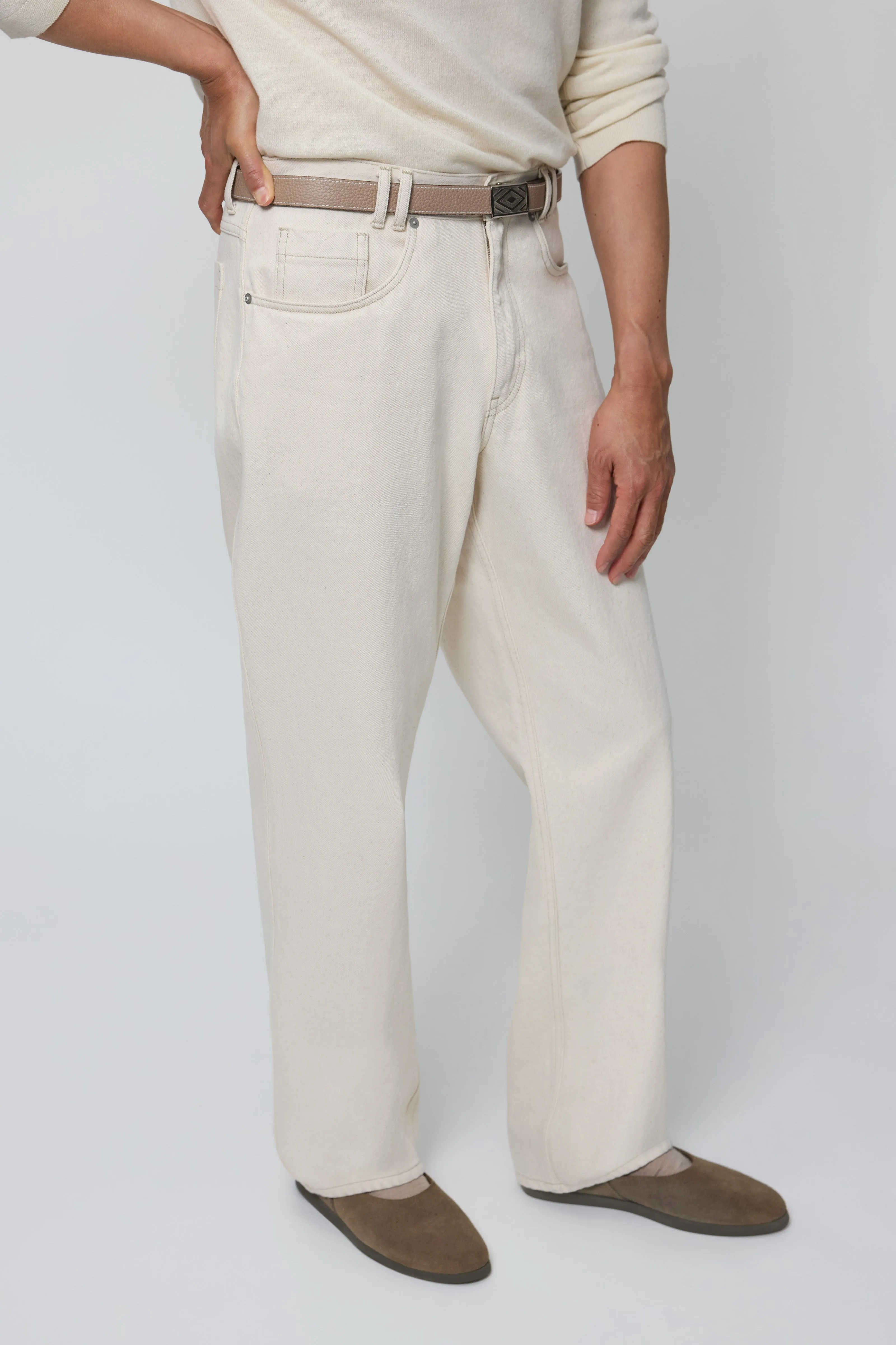 Jeans (Ecru Upcycled Cotton Twill) sold by Stoffa product image thumbnail 3