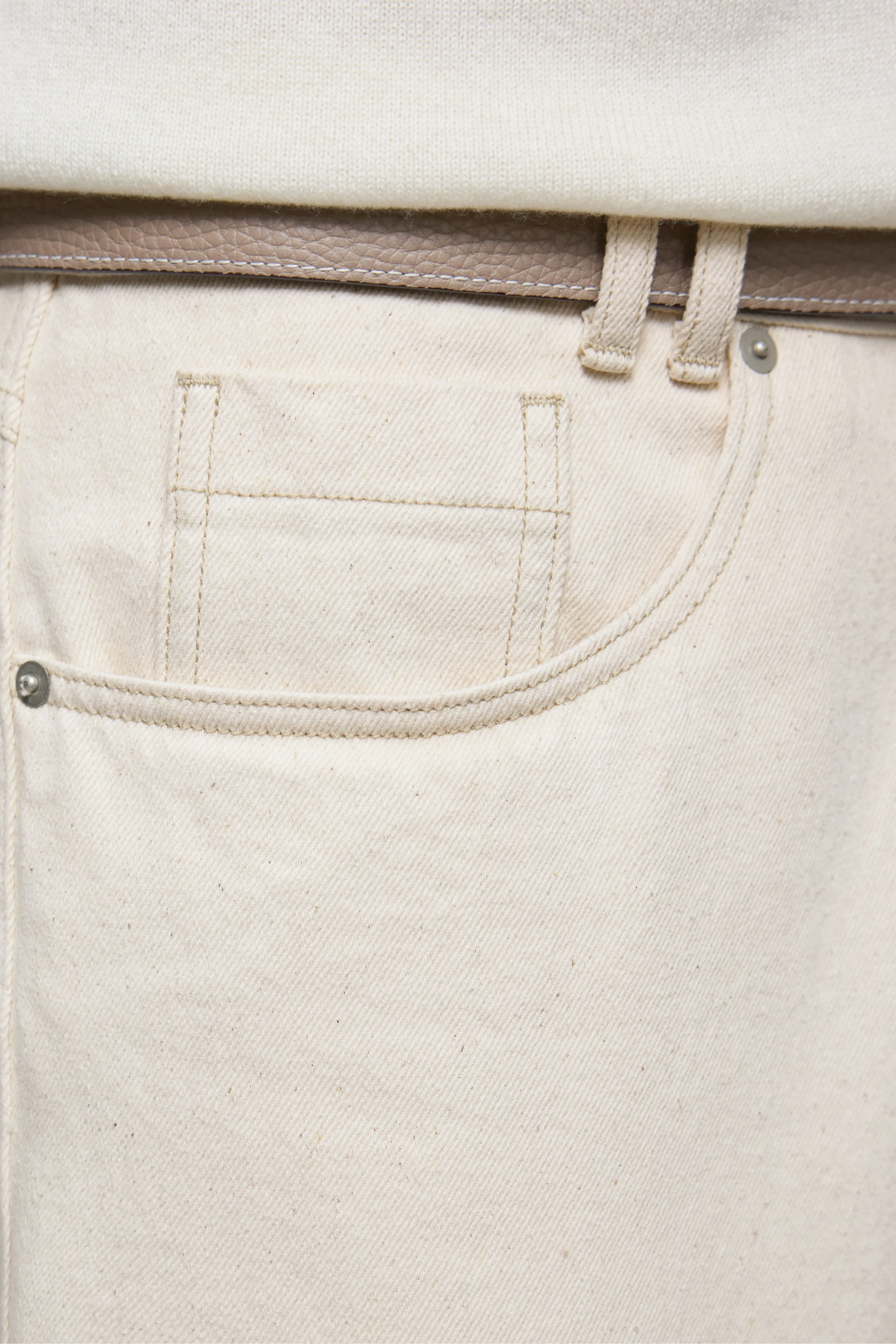 Jeans (Ecru Upcycled Cotton Twill) sold by Stoffa product image thumbnail 4