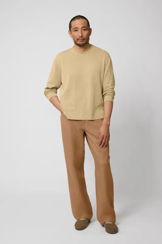 Long Sleeve Knit T-Shirt (Mustard Naturally Dyed Cotton Mouliné) made by Stoffa