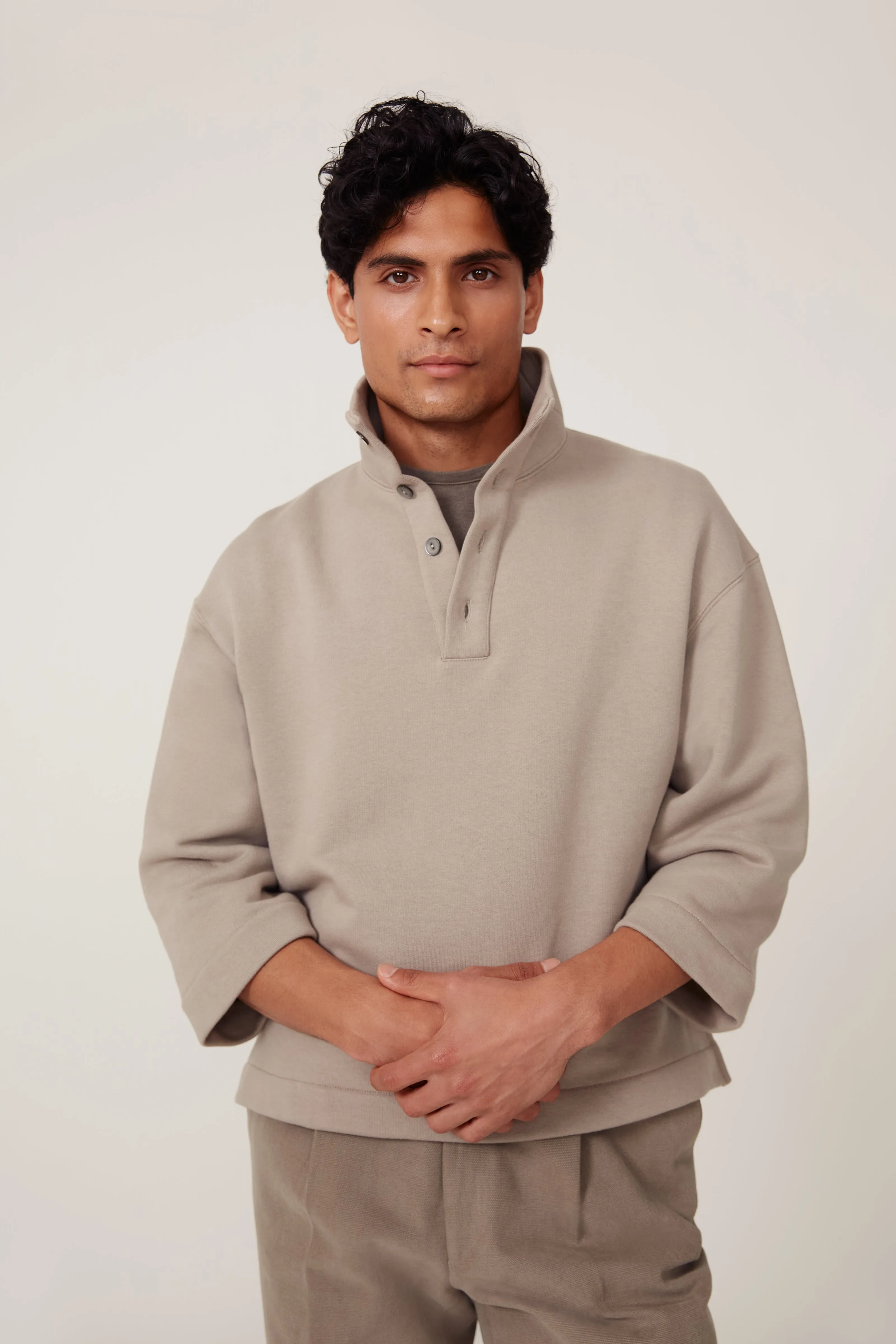 Popover Sweatshirt (Taupe Cotton Terry) sold by Stoffa product image thumbnail 4