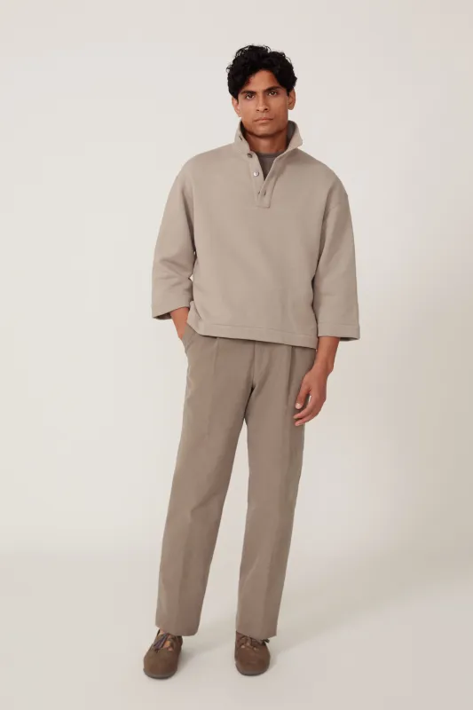 Popover Sweatshirt (Taupe Cotton Terry) made by Stoffa