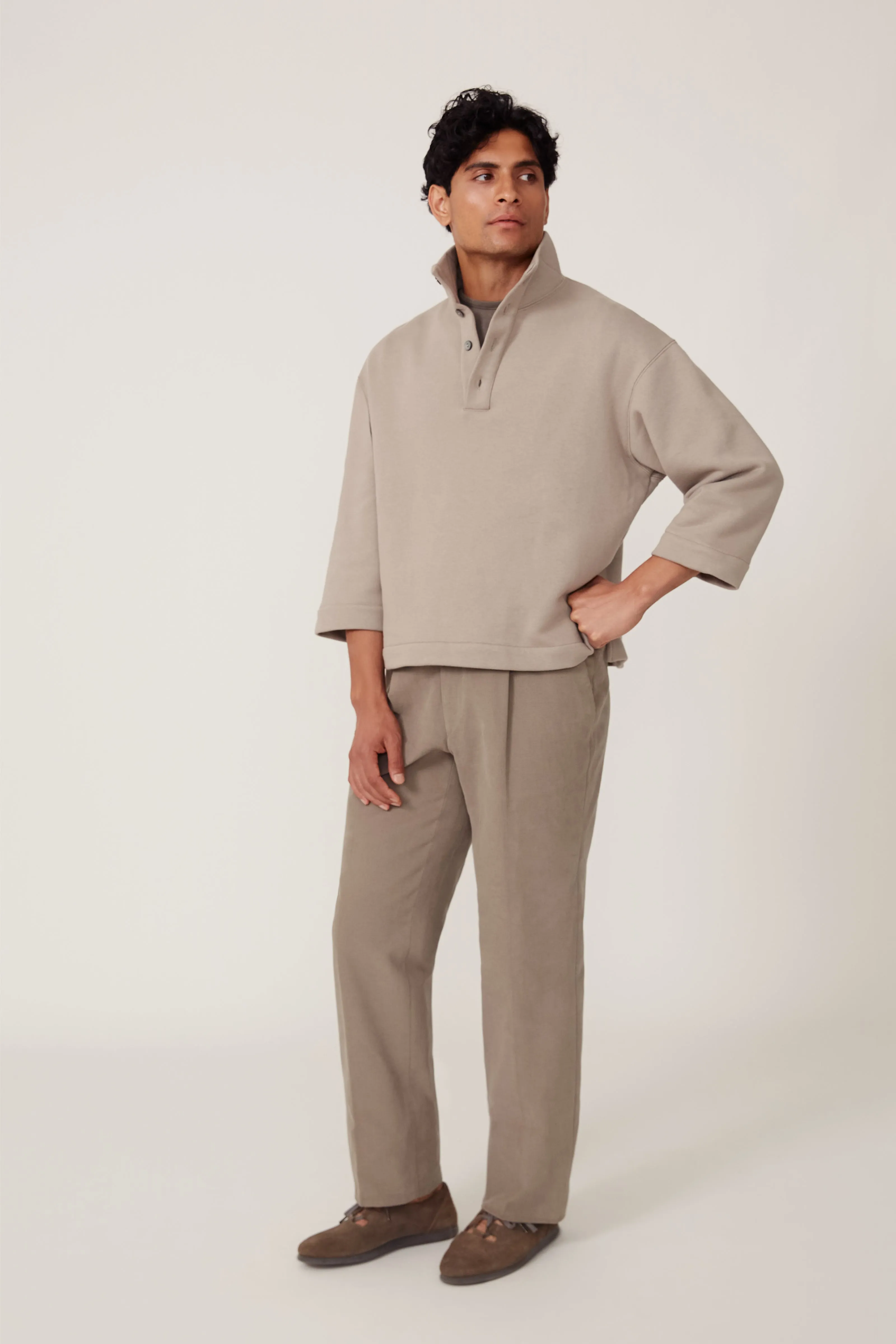Popover Sweatshirt (Taupe Cotton Terry) sold by Stoffa product image thumbnail 3