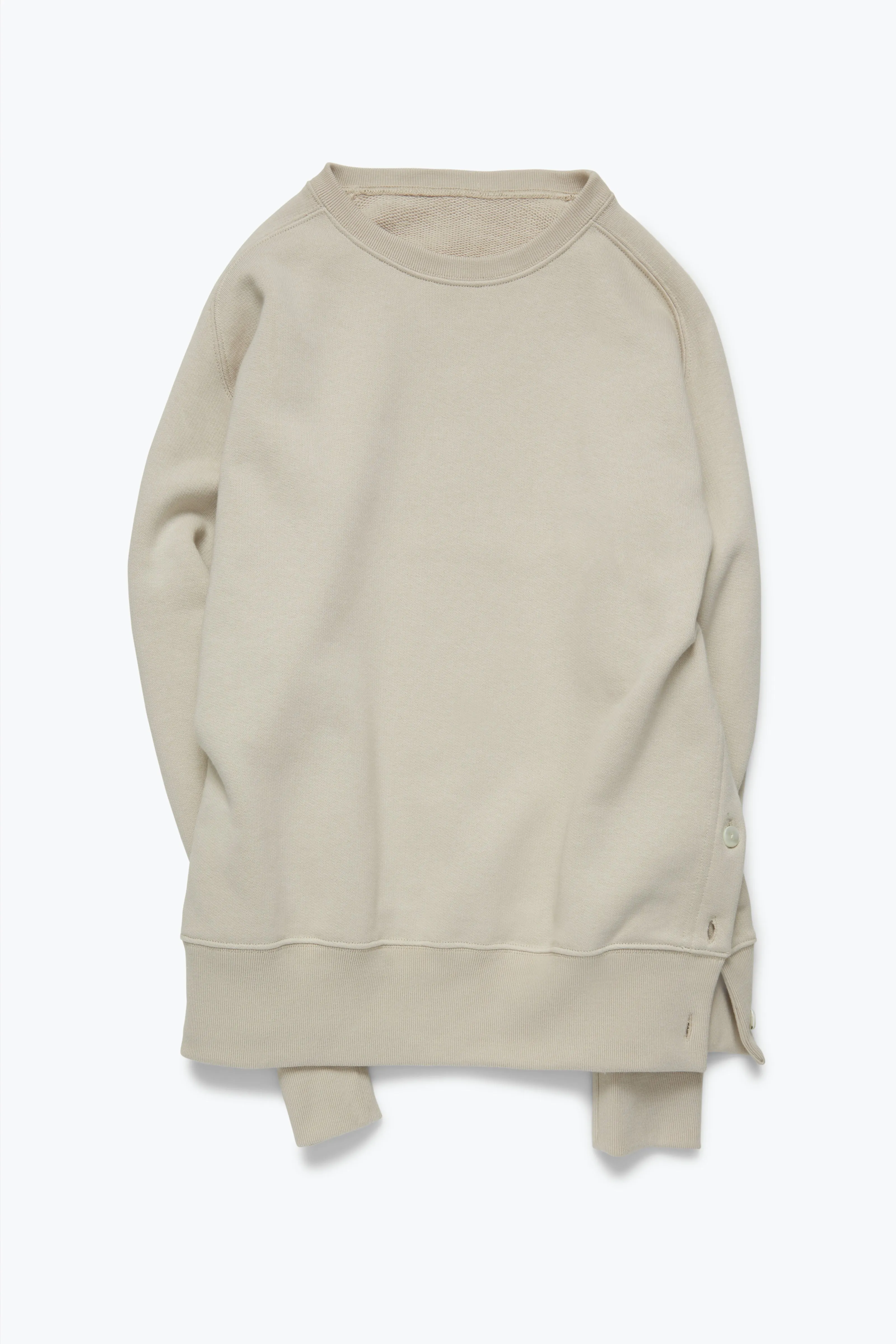 Side Button Crewneck Sweatshirt (Bone Cotton Terry) sold by Stoffa product image thumbnail 2