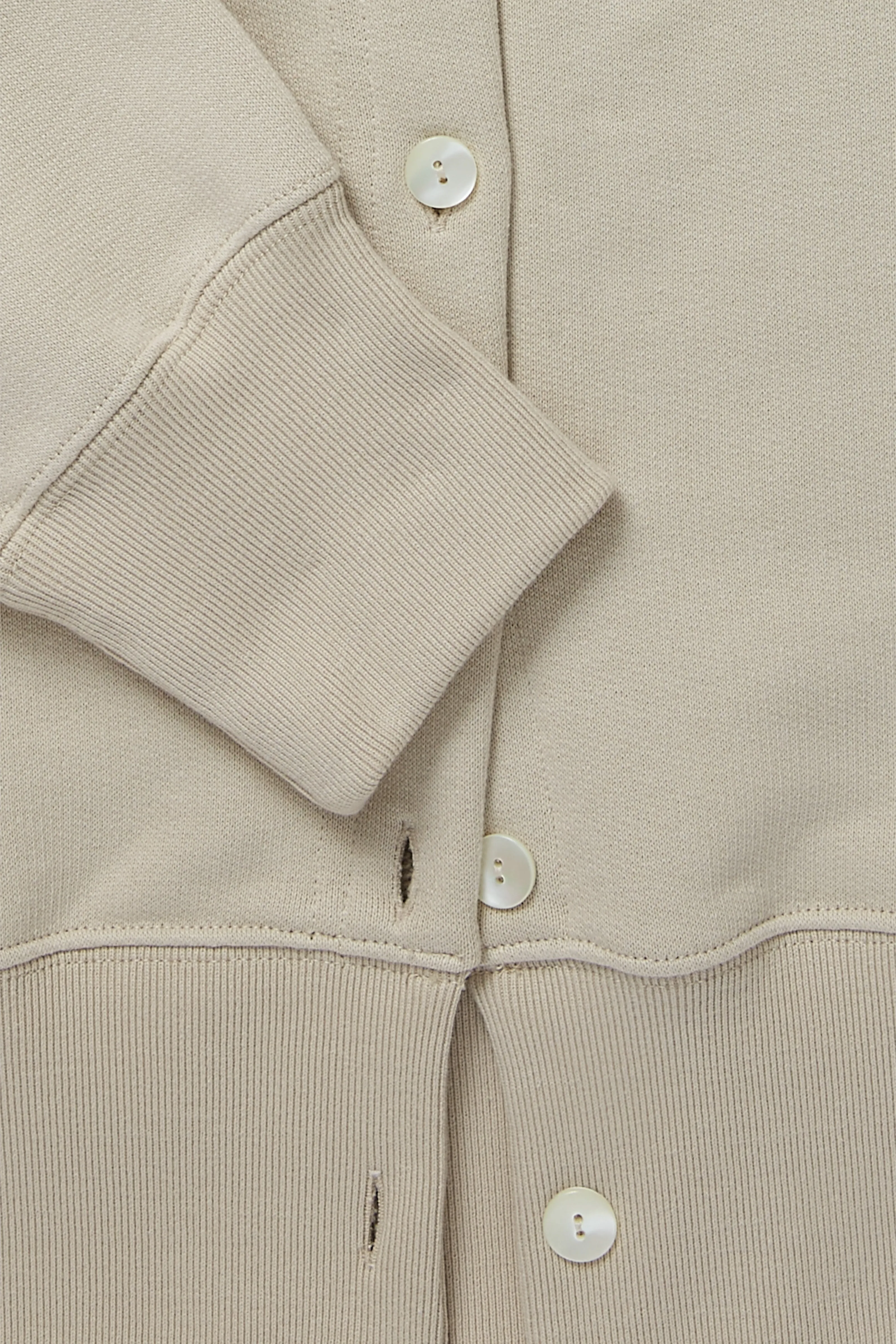 Side Button Crewneck Sweatshirt (Bone Cotton Terry) sold by Stoffa product image thumbnail 5