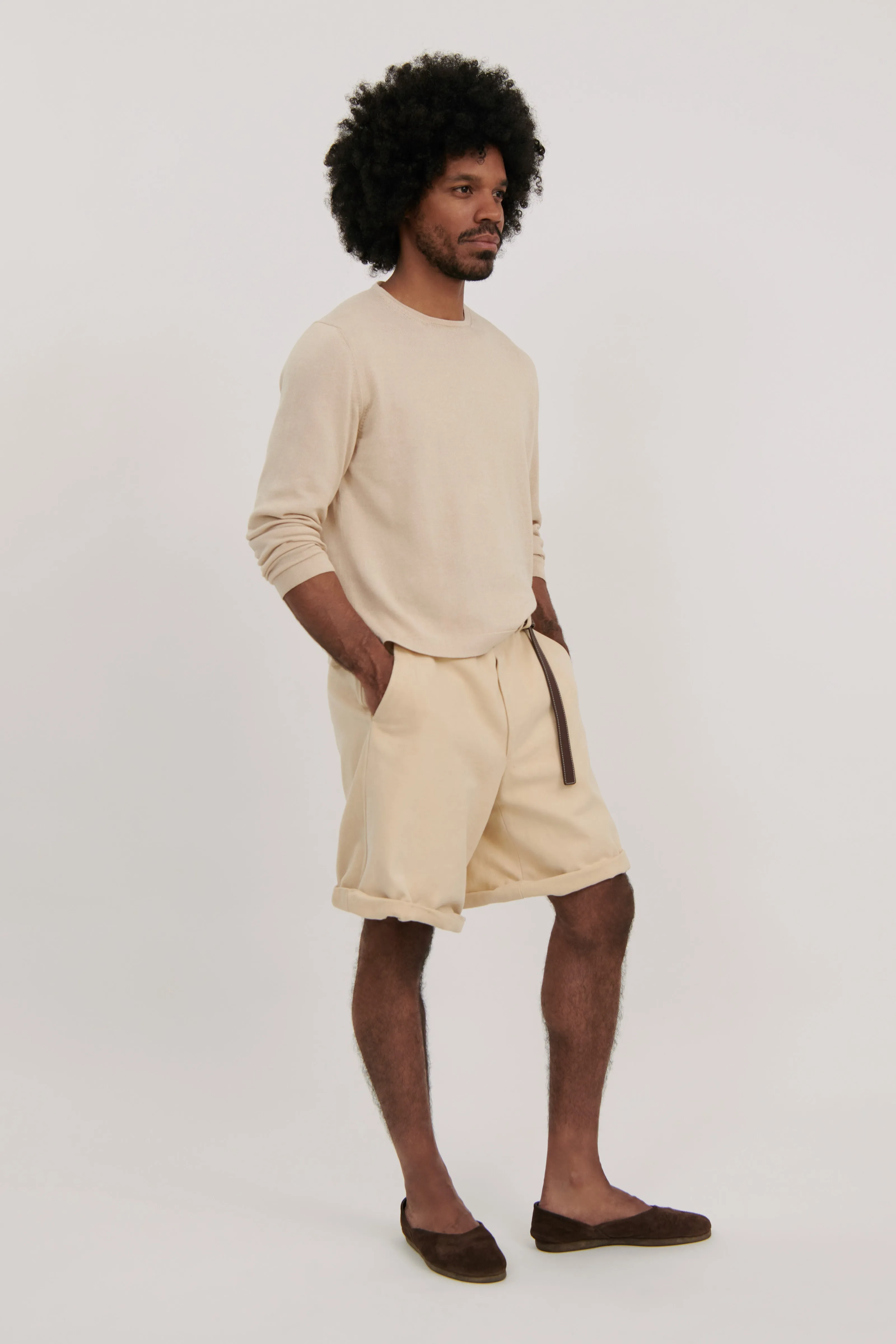 Long Sleeve Knit T-Shirt (Sand Cotton Mouliné) sold by Stoffa product image thumbnail 3