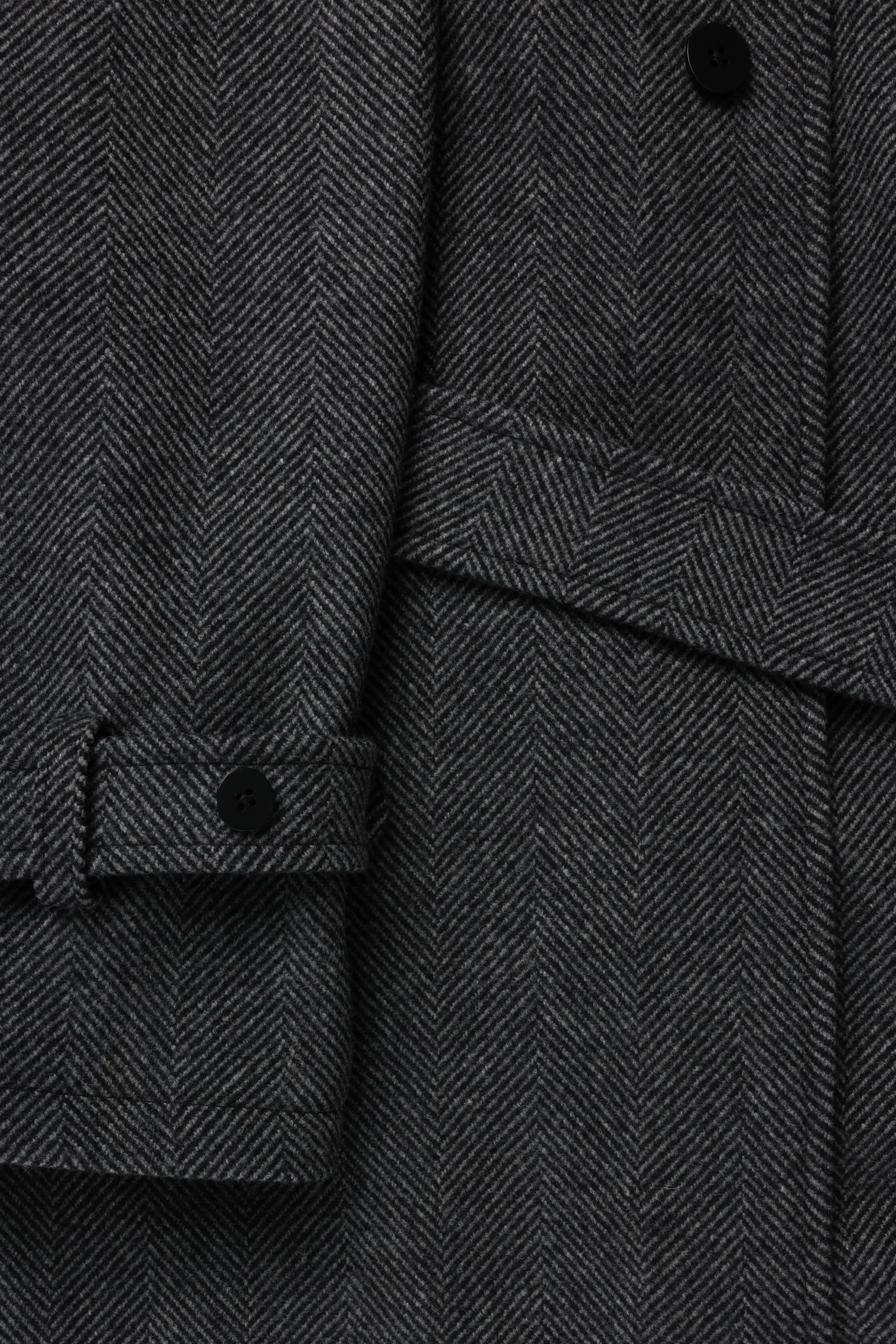 Raglan Coat (Grey Wool Herringbone) sold by Stoffa product image thumbnail 5