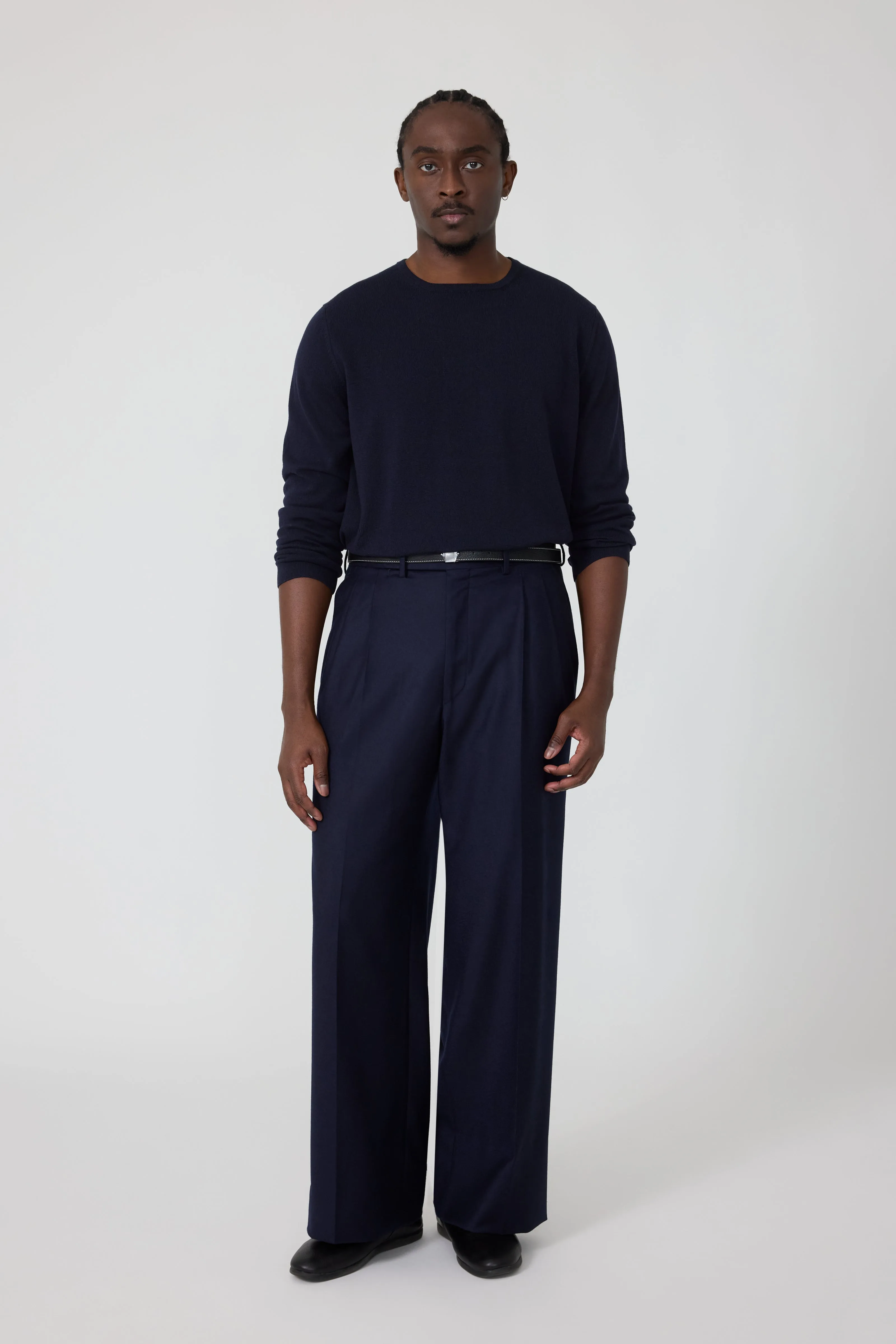 Long Sleeve Knit T-Shirt (Navy Cashmere) sold by Stoffa