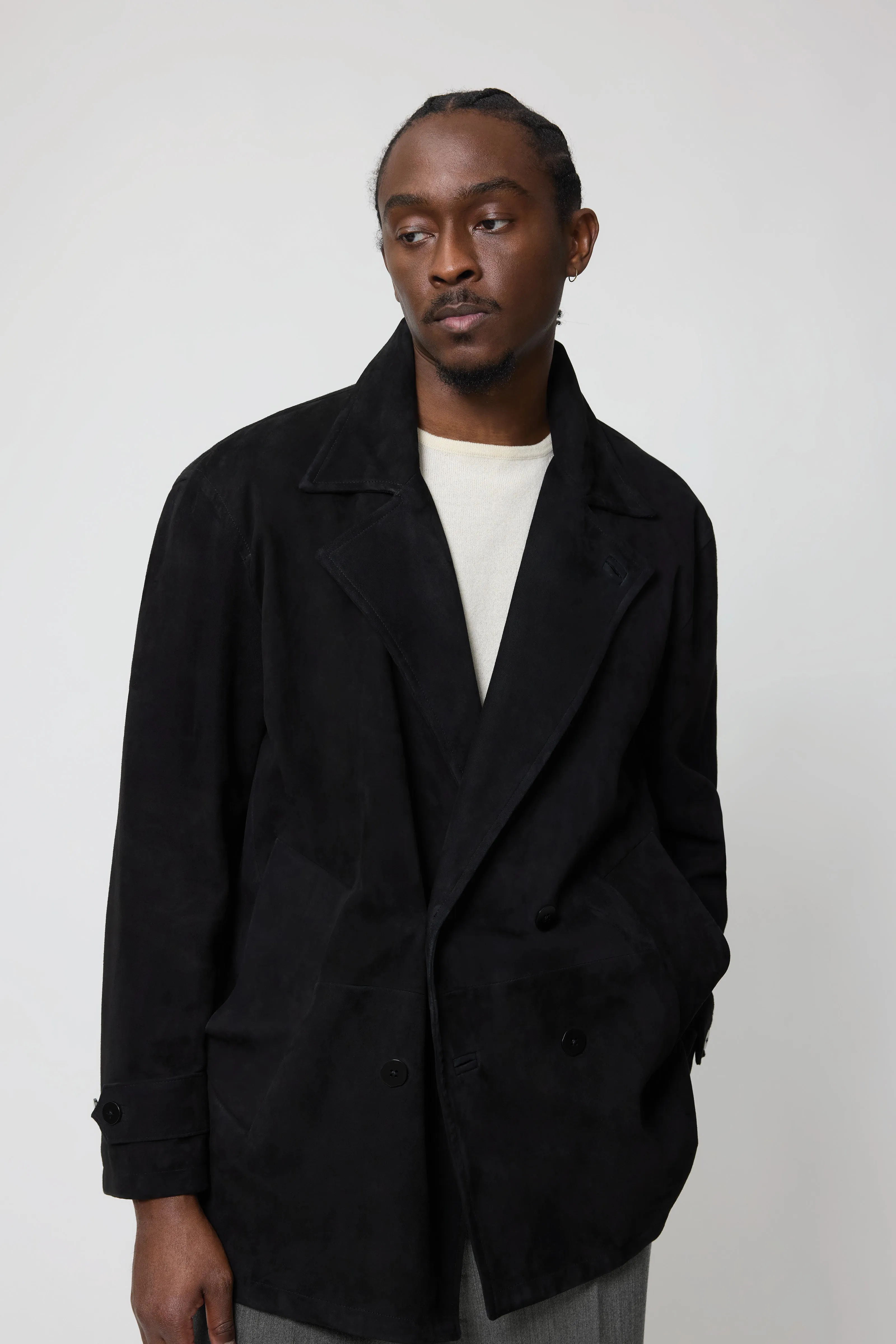 Pea Coat (Black Lamb Suede) sold by Stoffa product image thumbnail 4