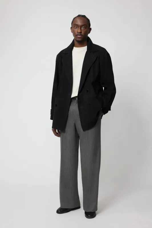 Pea Coat (Black Lamb Suede) made by Stoffa