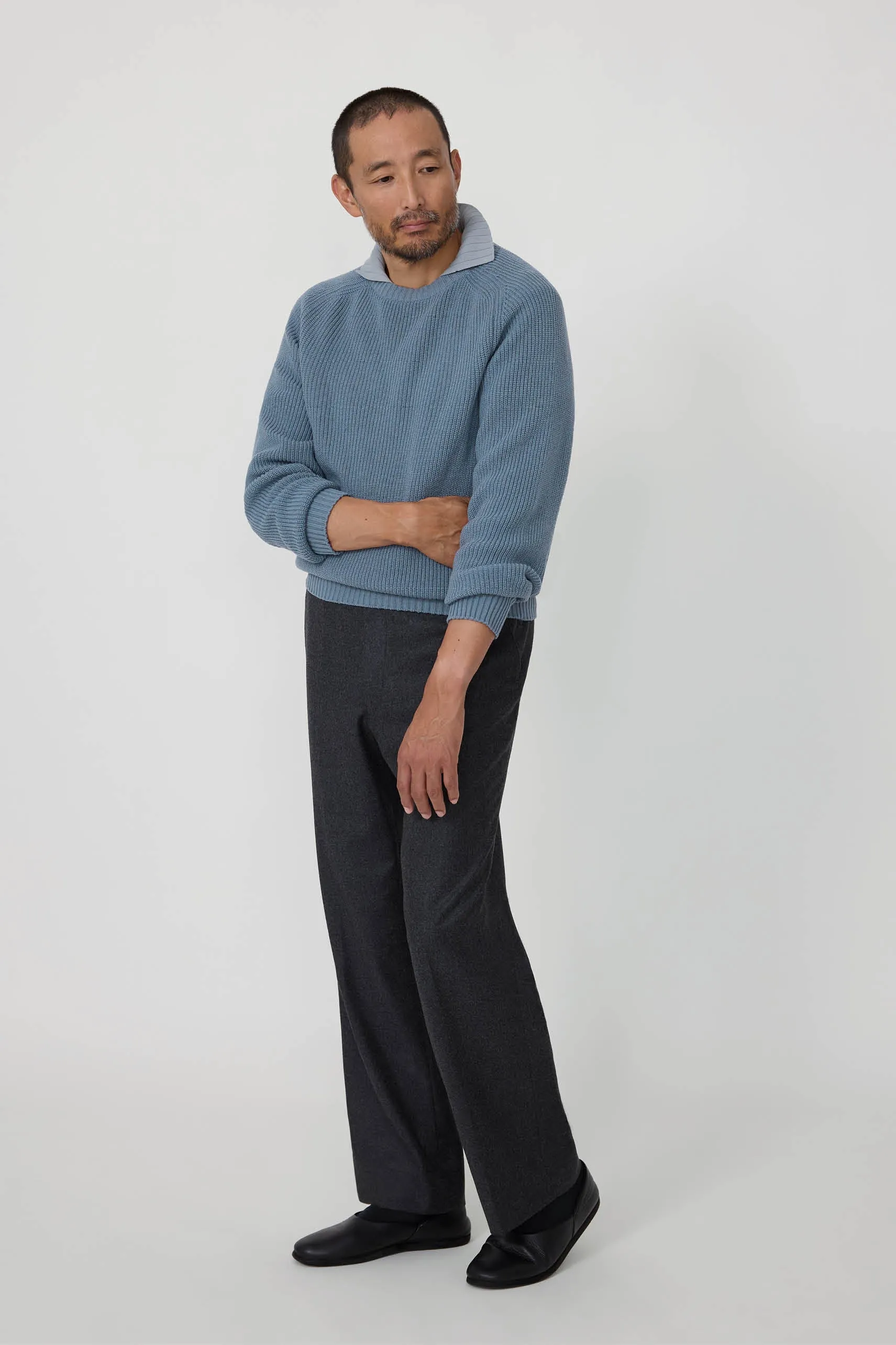 Crew Neck (Washed Indigo Cashmere) sold by Stoffa product image thumbnail 3