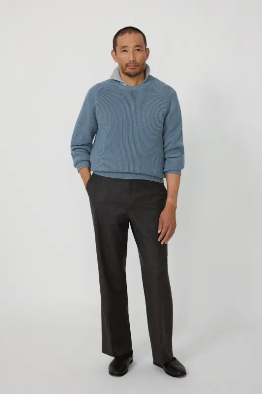 Crew Neck (Washed Indigo Cashmere) made by Stoffa
