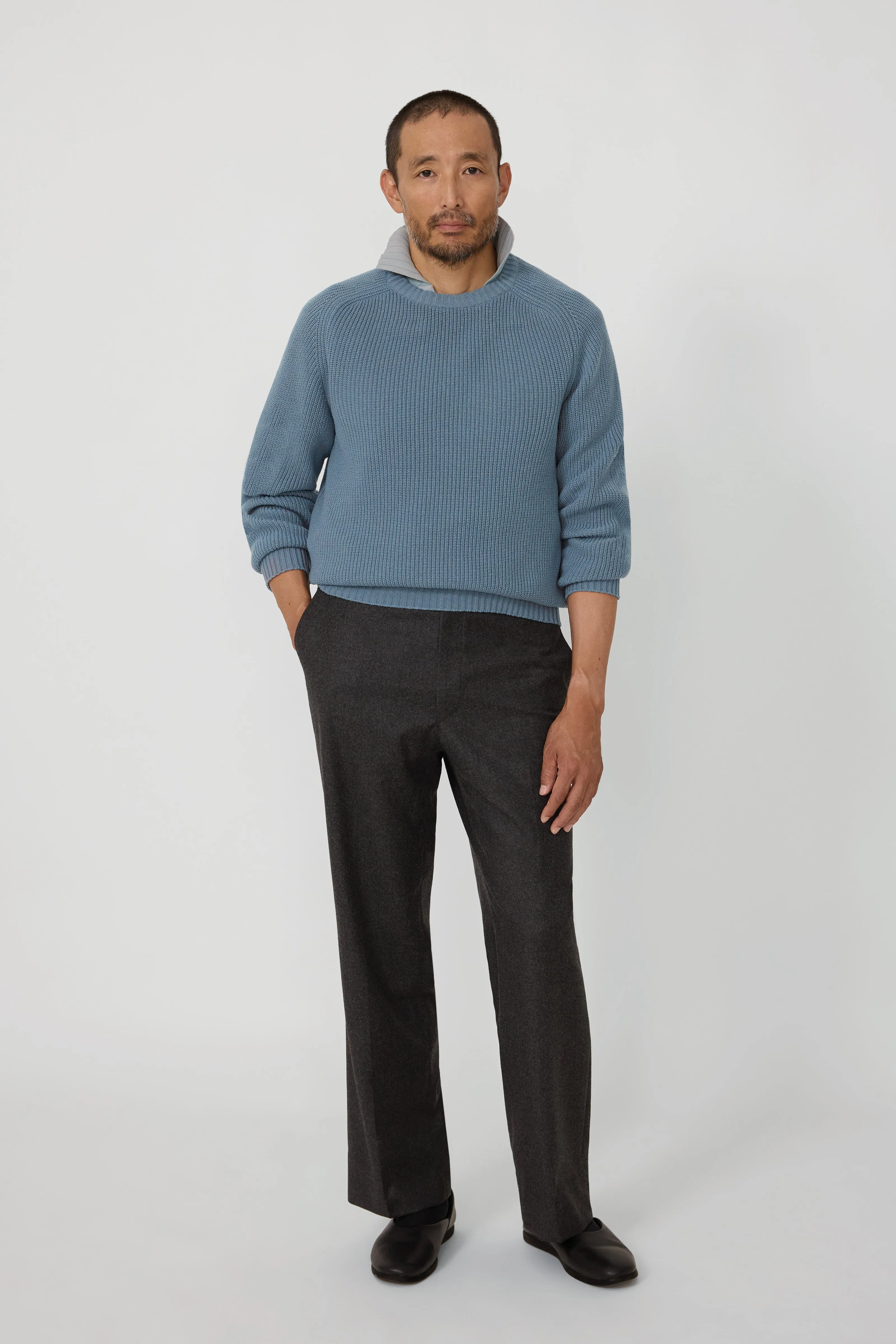 Crew Neck (Washed Indigo Cashmere) sold by Stoffa