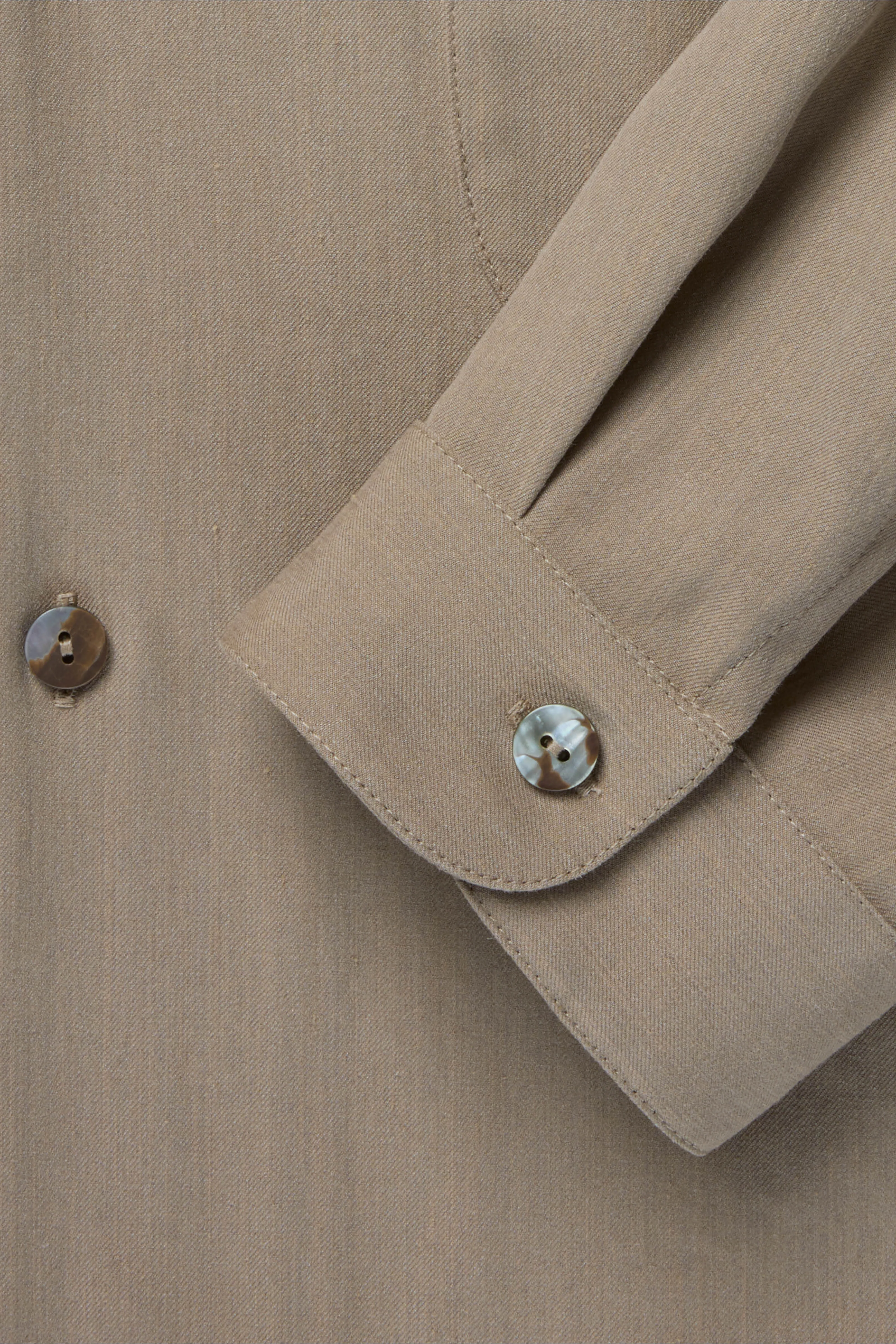 Crewneck Shirt (Taupe Brushed Silk Cotton Linen) sold by Stoffa product image thumbnail 5