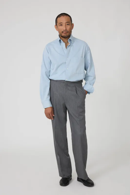 Button Down Collar Shirt (Ice Naturally Dyed Brushed Cotton) made by Stoffa