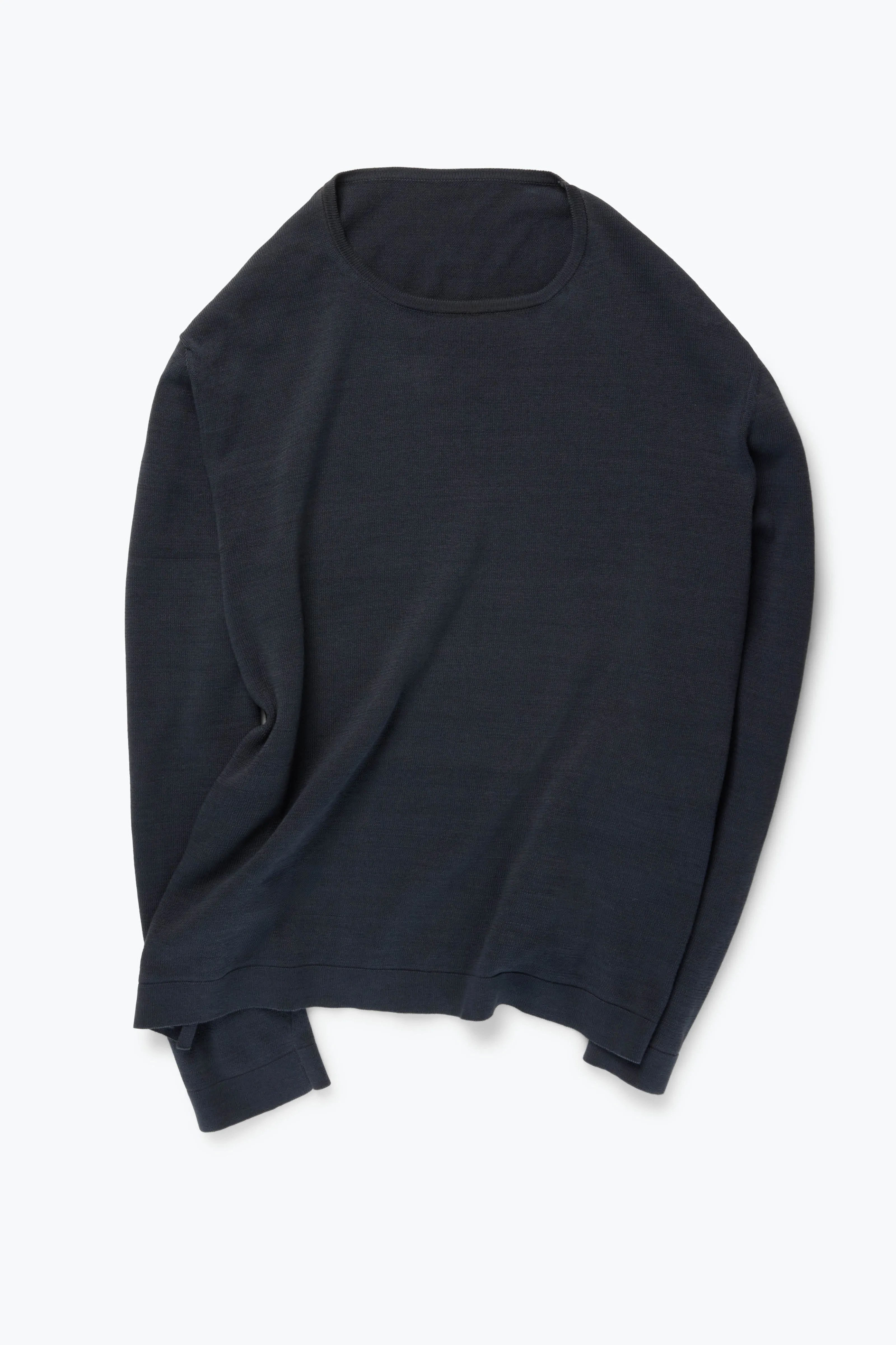 Long Sleeve Knit T-Shirt (Anthracite Naturally Dyed Cotton Mouliné) sold by Stoffa product image thumbnail 2