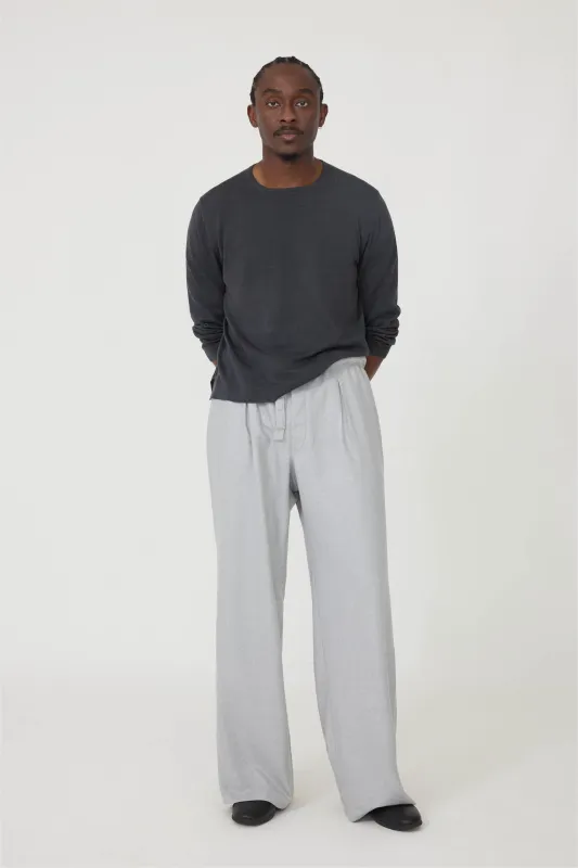 Long Sleeve Knit T-Shirt (Anthracite Naturally Dyed Cotton Mouliné) made by Stoffa