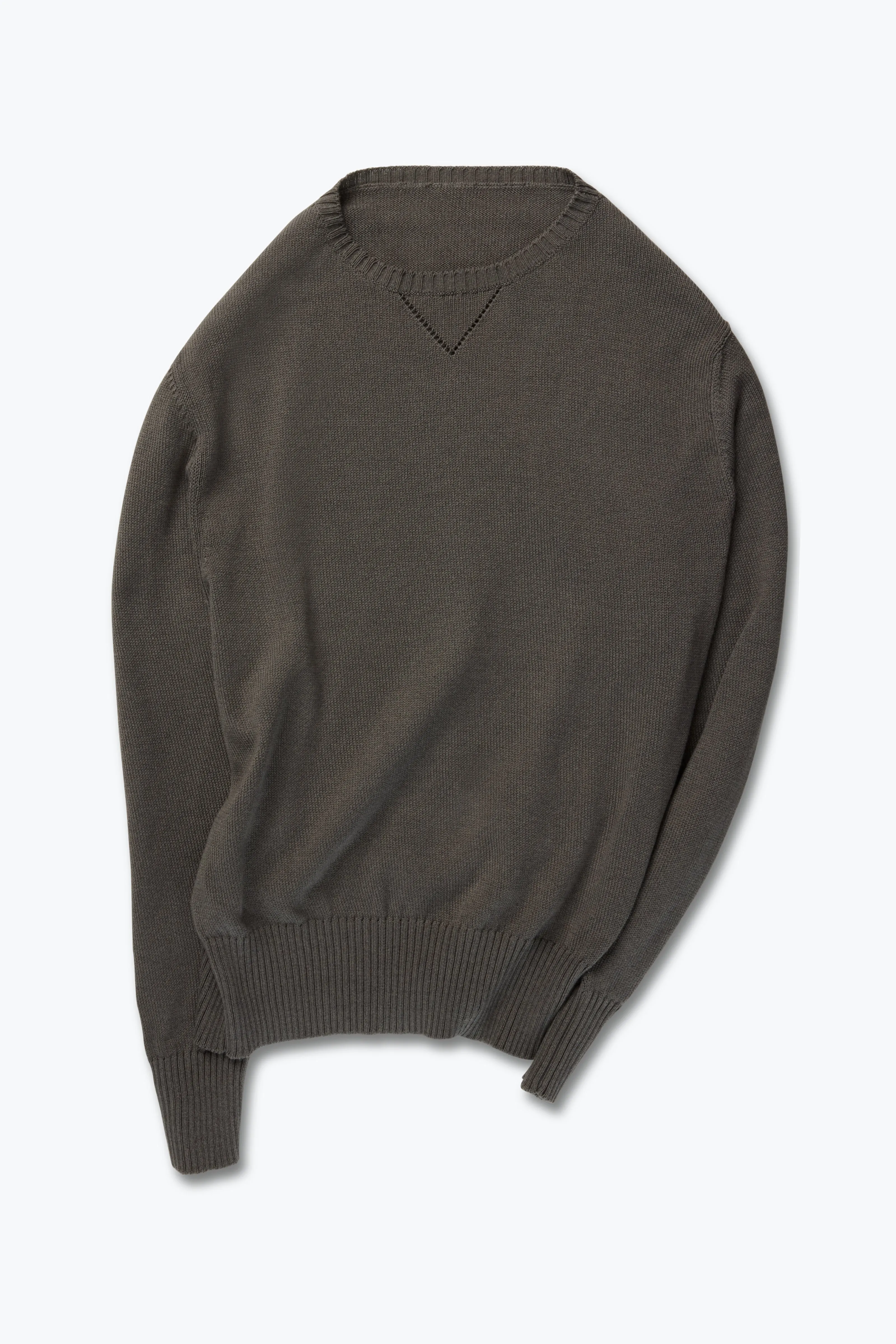 Crewneck Sweater (Olive Naturally Dyed Cotton Mouliné) sold by Stoffa product image thumbnail 2
