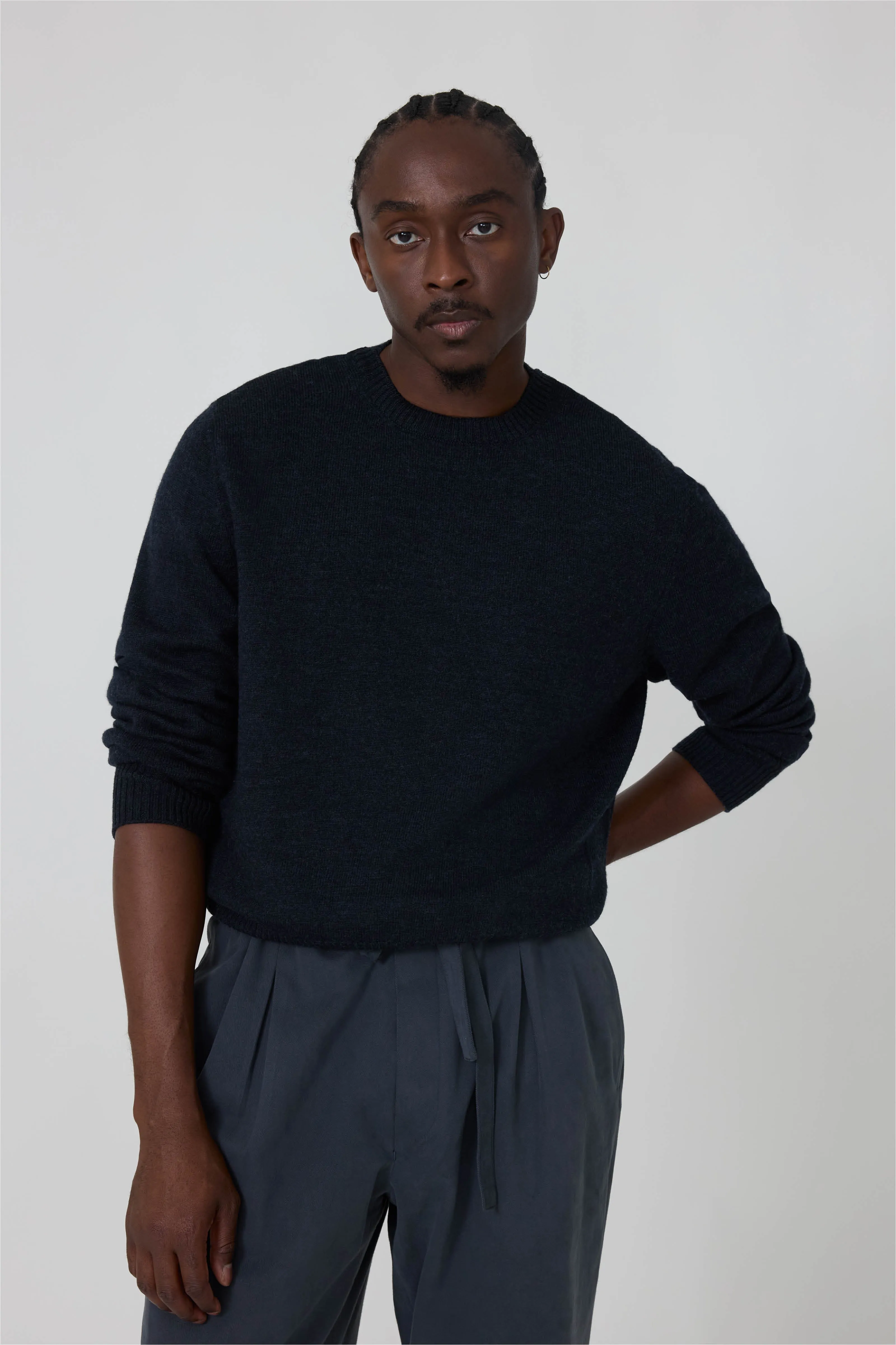 Crewneck (Midnight Naturally Dyed Merino Wool) sold by Stoffa product image thumbnail 4