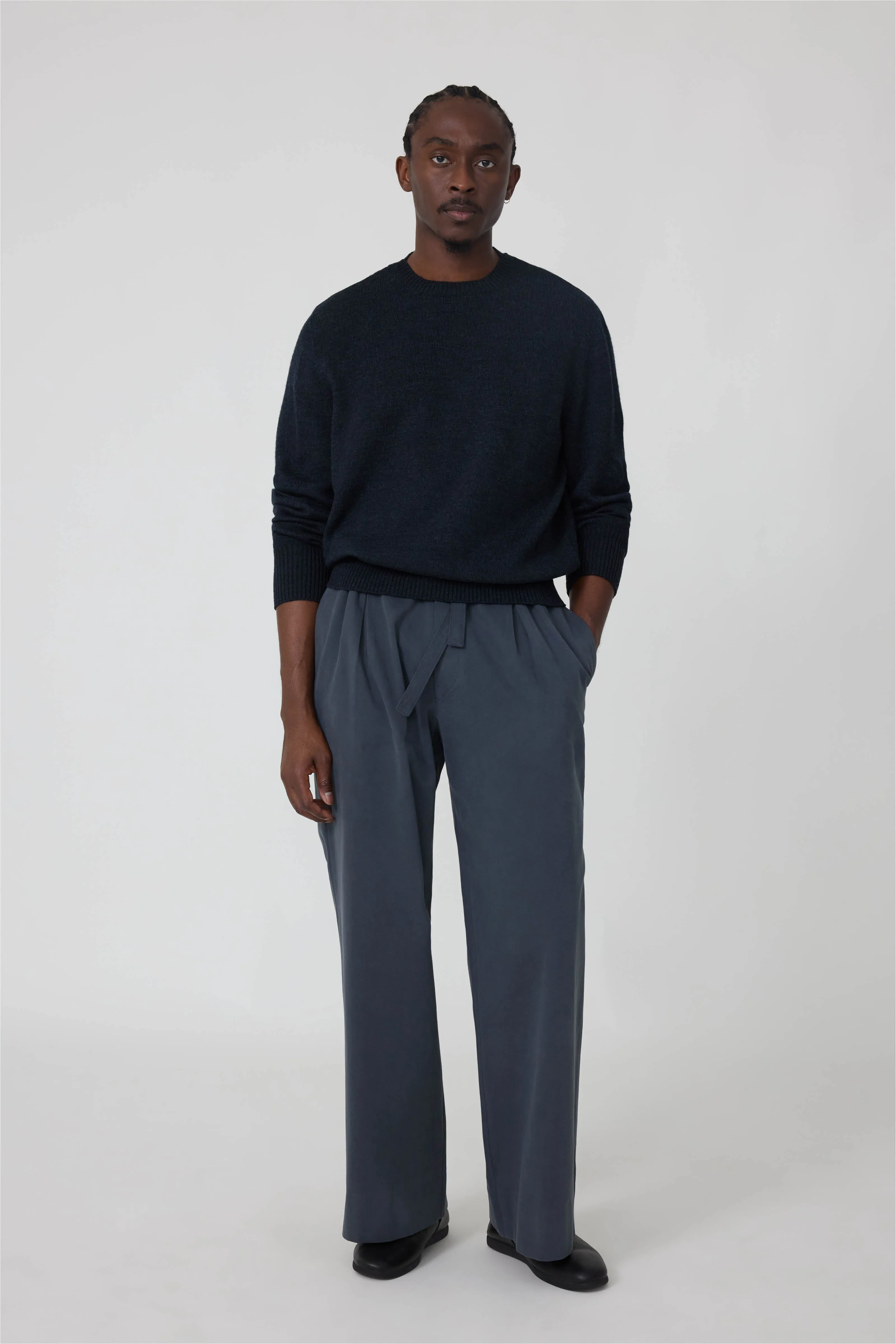 Crewneck (Midnight Naturally Dyed Merino Wool) sold by Stoffa
