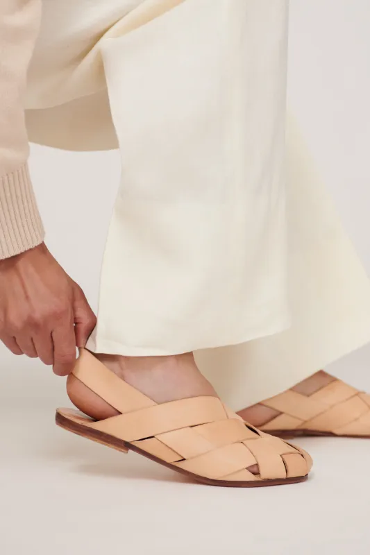 Woven Sandal (Natural Leather) made by Stoffa