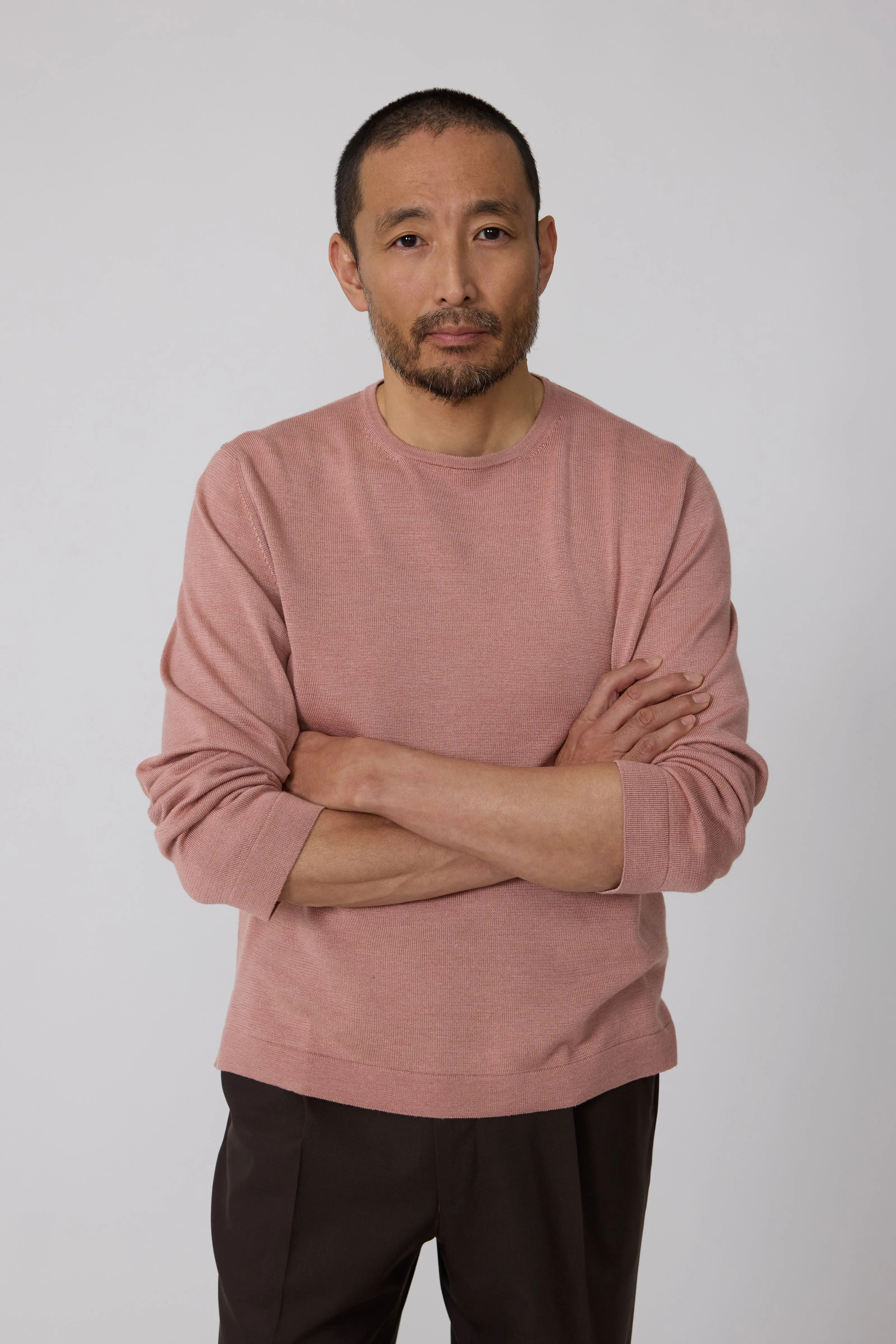 Long Sleeve Knit T-Shirt (Dusty Rose Wool Silk) sold by Stoffa product image thumbnail 4