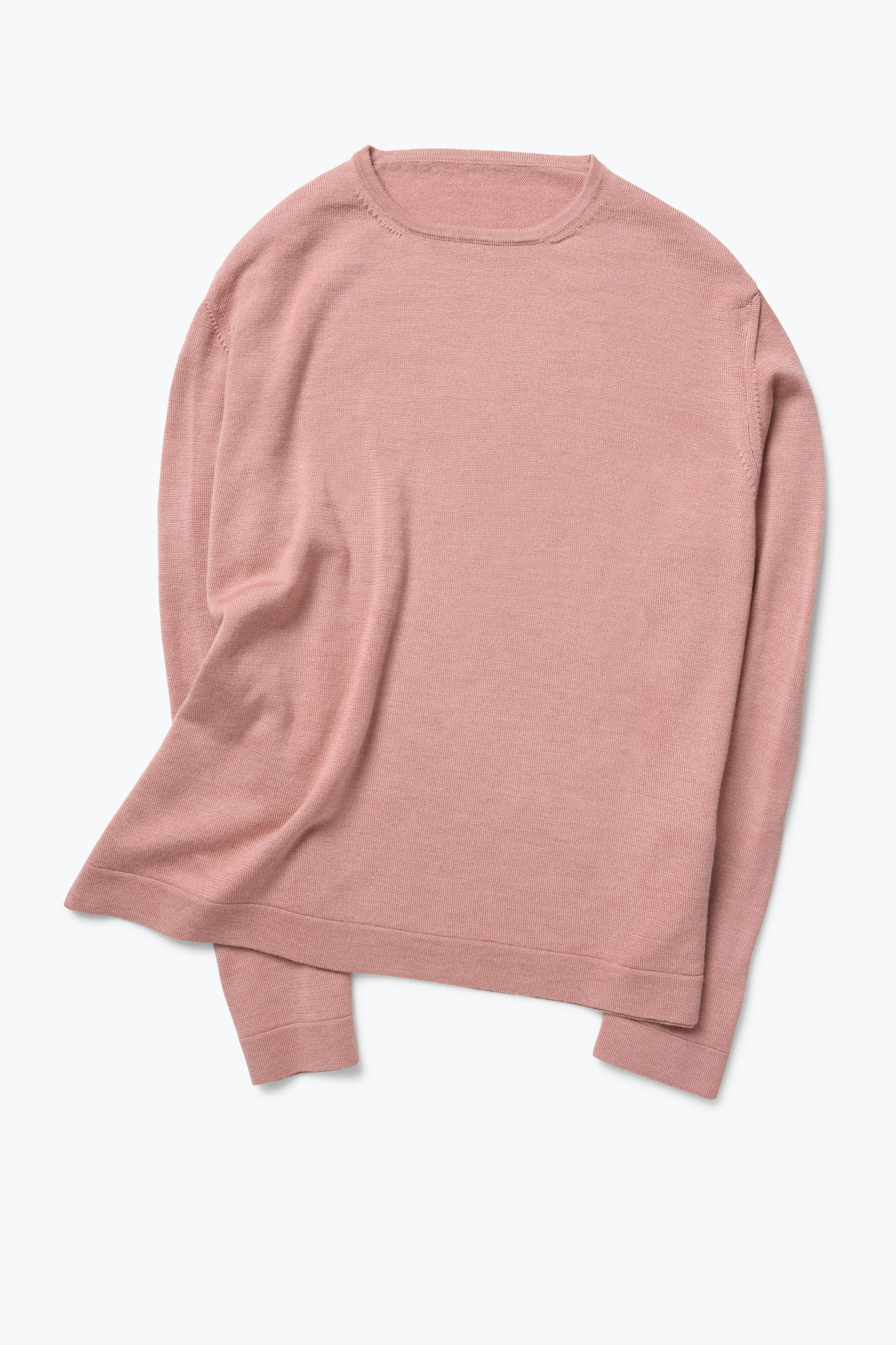 Long Sleeve Knit T-Shirt (Dusty Rose Wool Silk) sold by Stoffa product image thumbnail 2