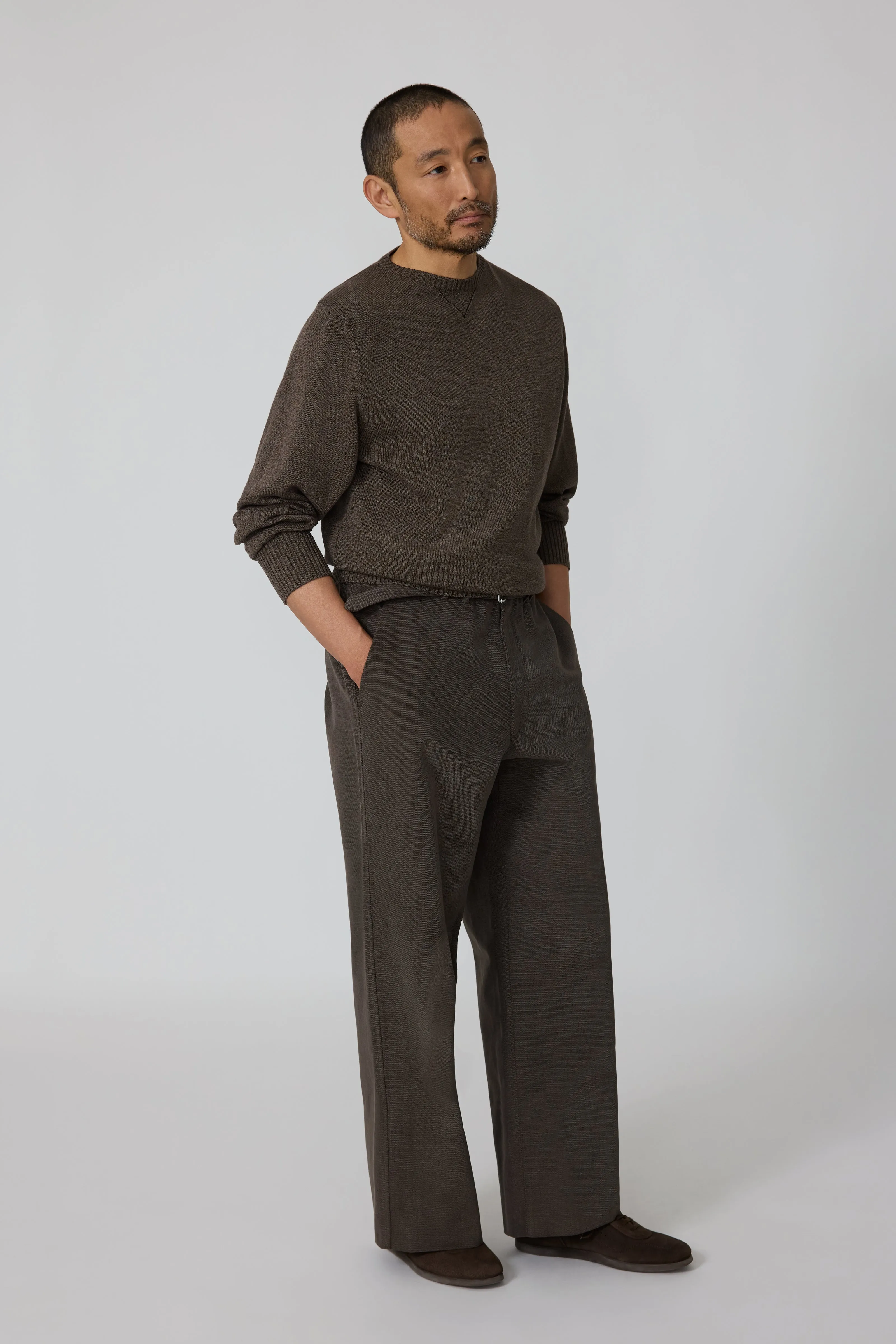 Crewneck Sweater (Brown Cotton Mouliné) sold by Stoffa product image thumbnail 3