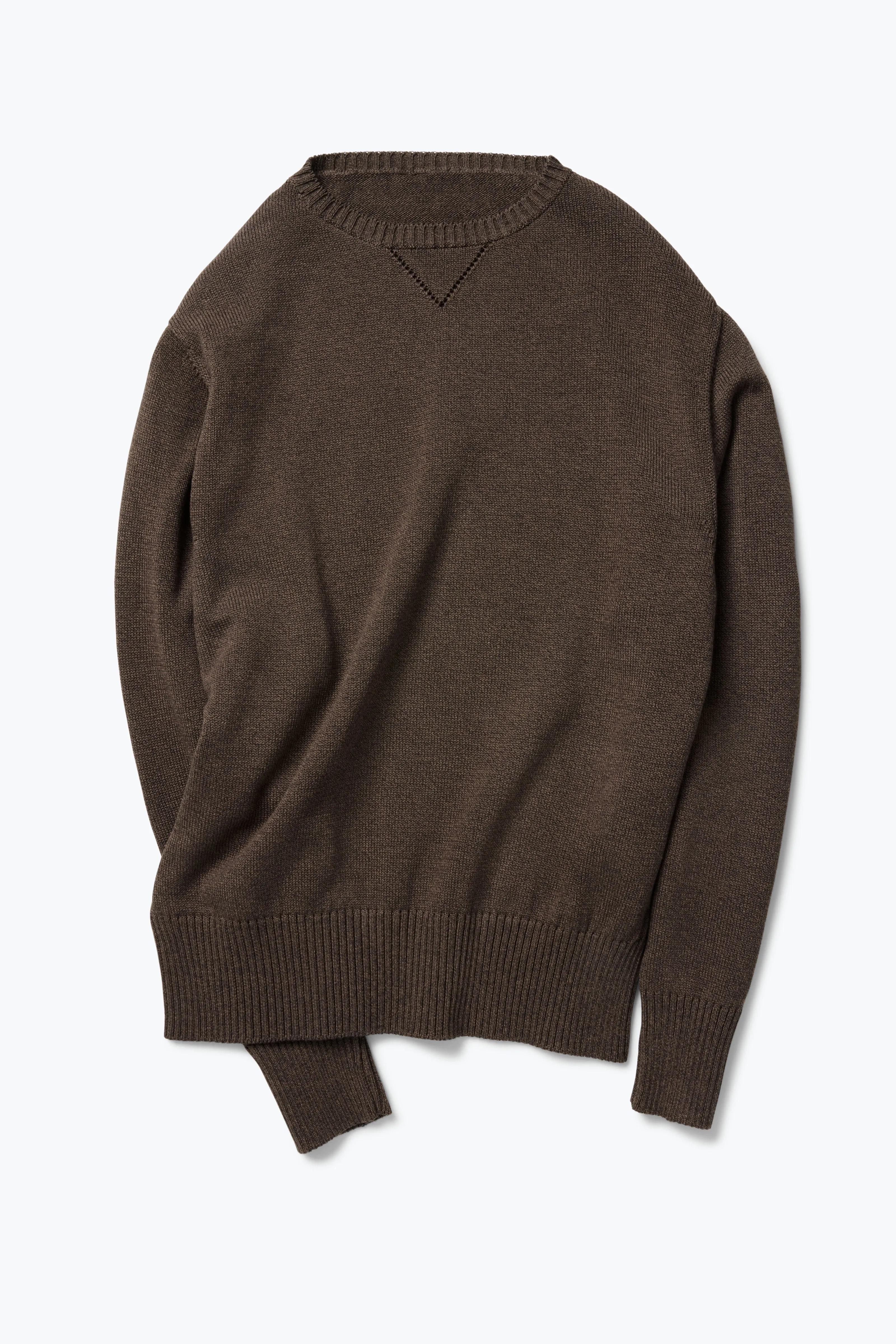 Crewneck Sweater (Brown Cotton Mouliné) sold by Stoffa product image thumbnail 2