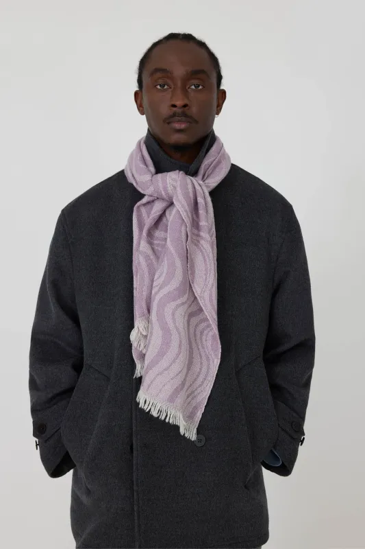 Wave Scarf (Lavender Merino Wool) made by Stoffa