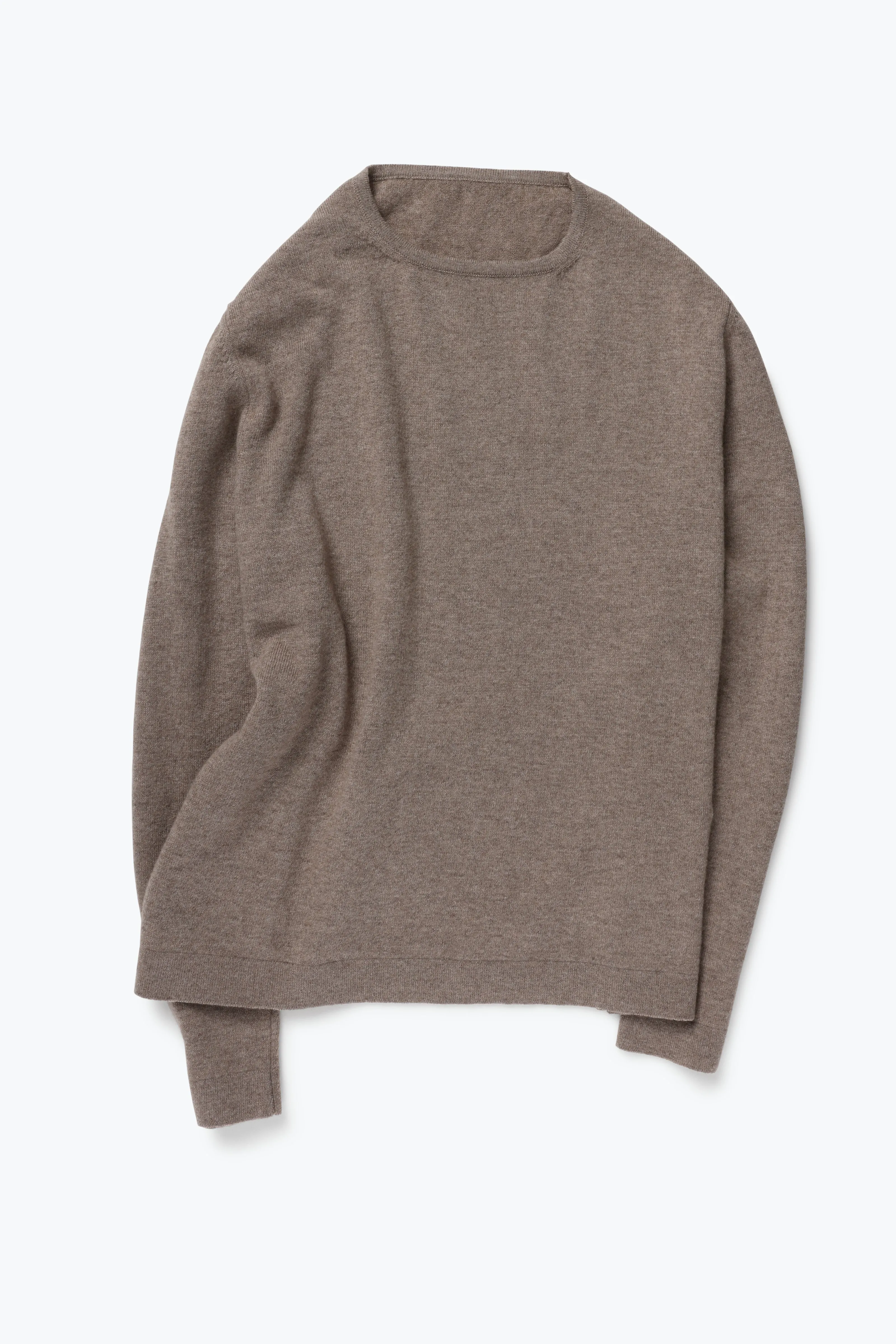 Long Sleeve Knit T-Shirt (Taupe Undyed Cashmere) sold by Stoffa product image thumbnail 2