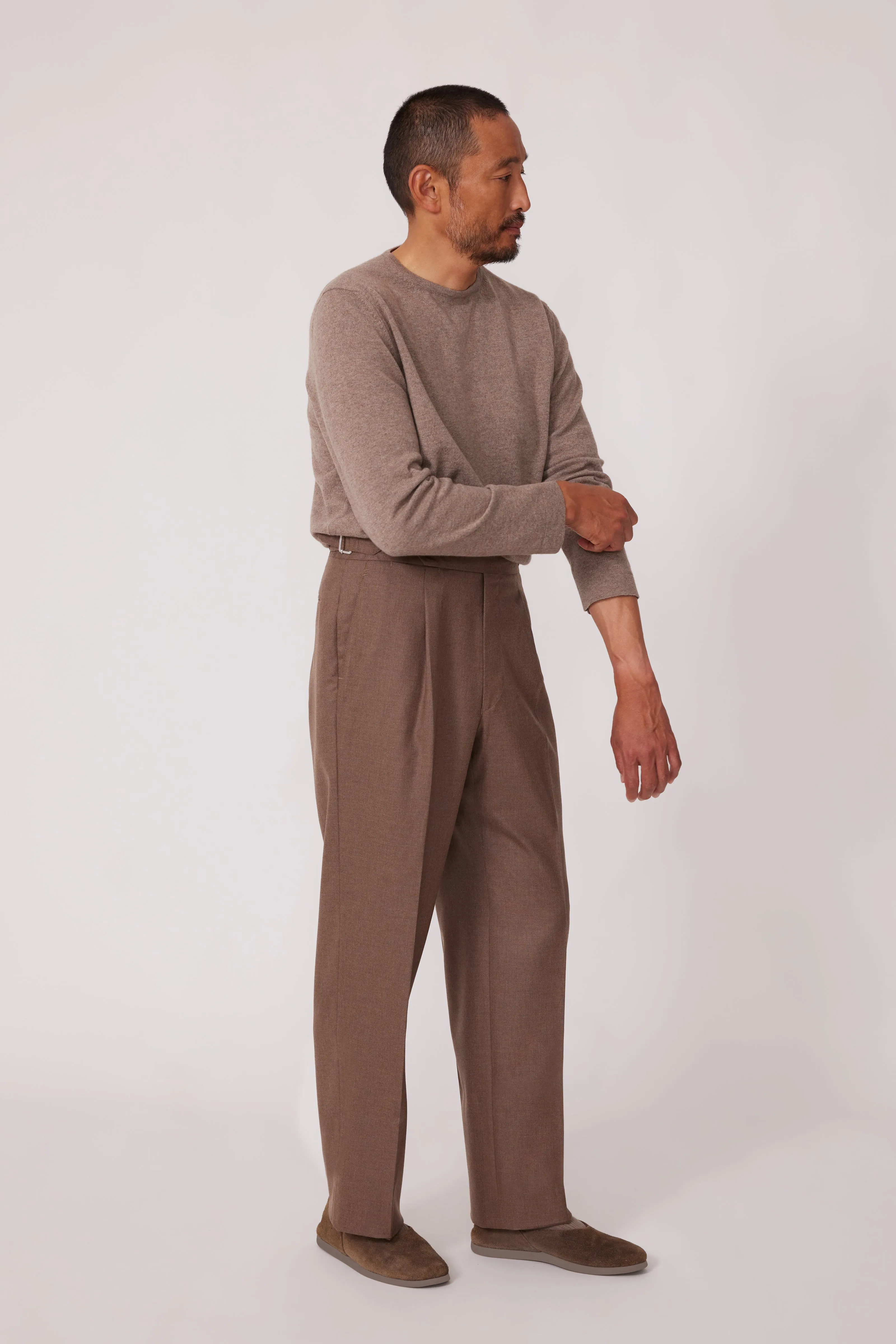 Long Sleeve Knit T-Shirt (Taupe Undyed Cashmere) sold by Stoffa product image thumbnail 3