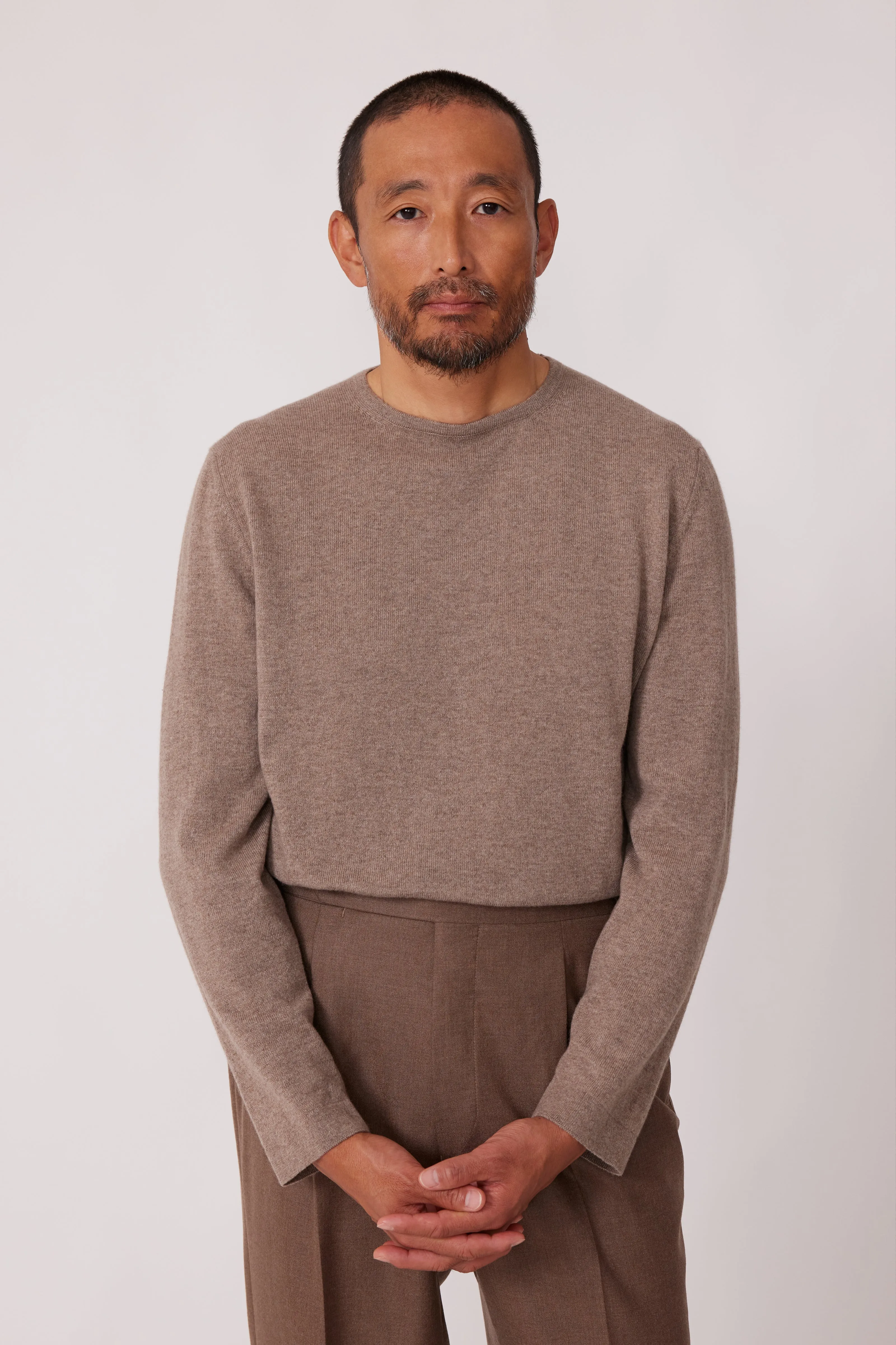 Long Sleeve Knit T-Shirt (Taupe Undyed Cashmere) sold by Stoffa product image thumbnail 4