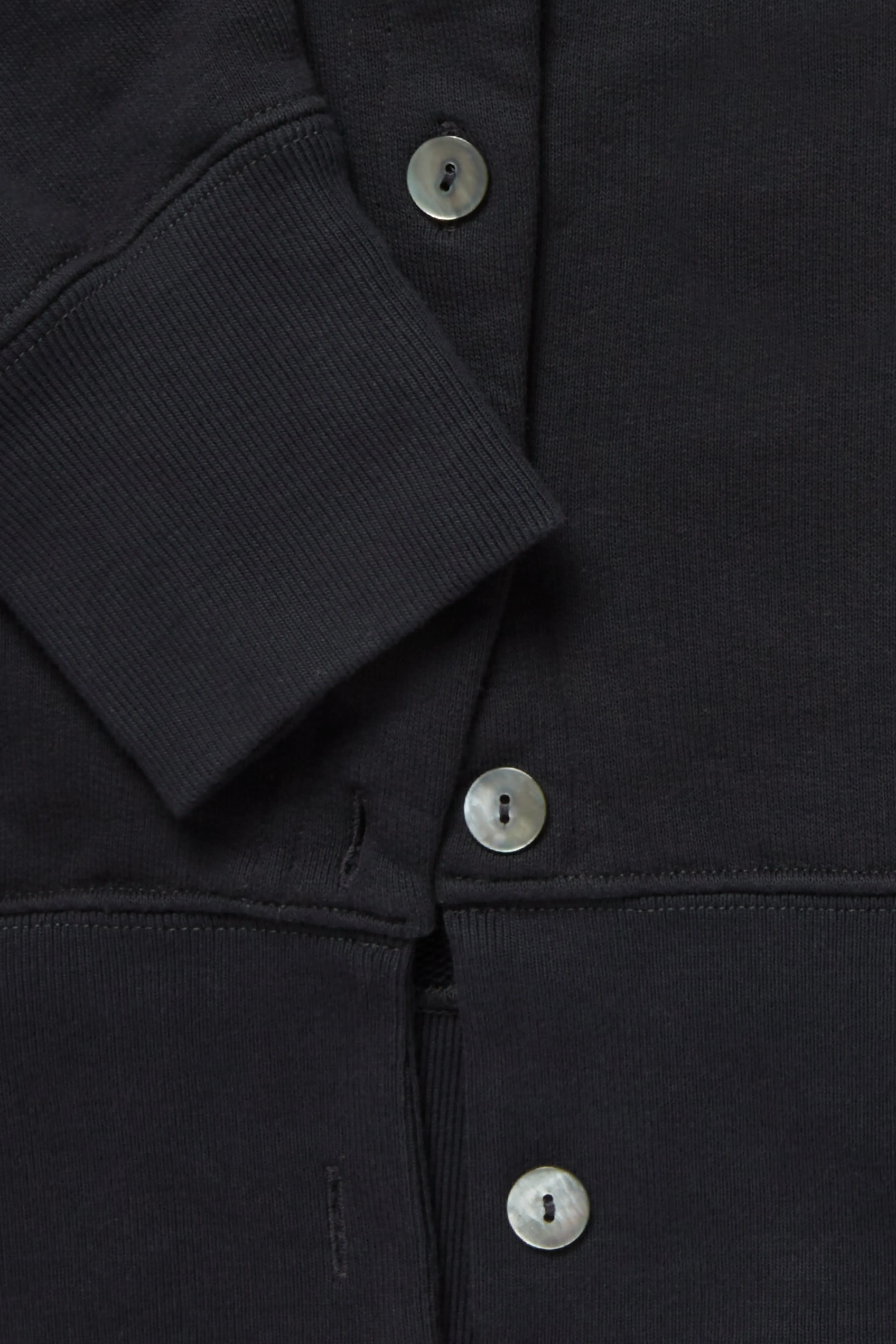 Side Button Crewneck Sweatshirt (Dark Indigo Cotton Terry) sold by Stoffa product image thumbnail 5