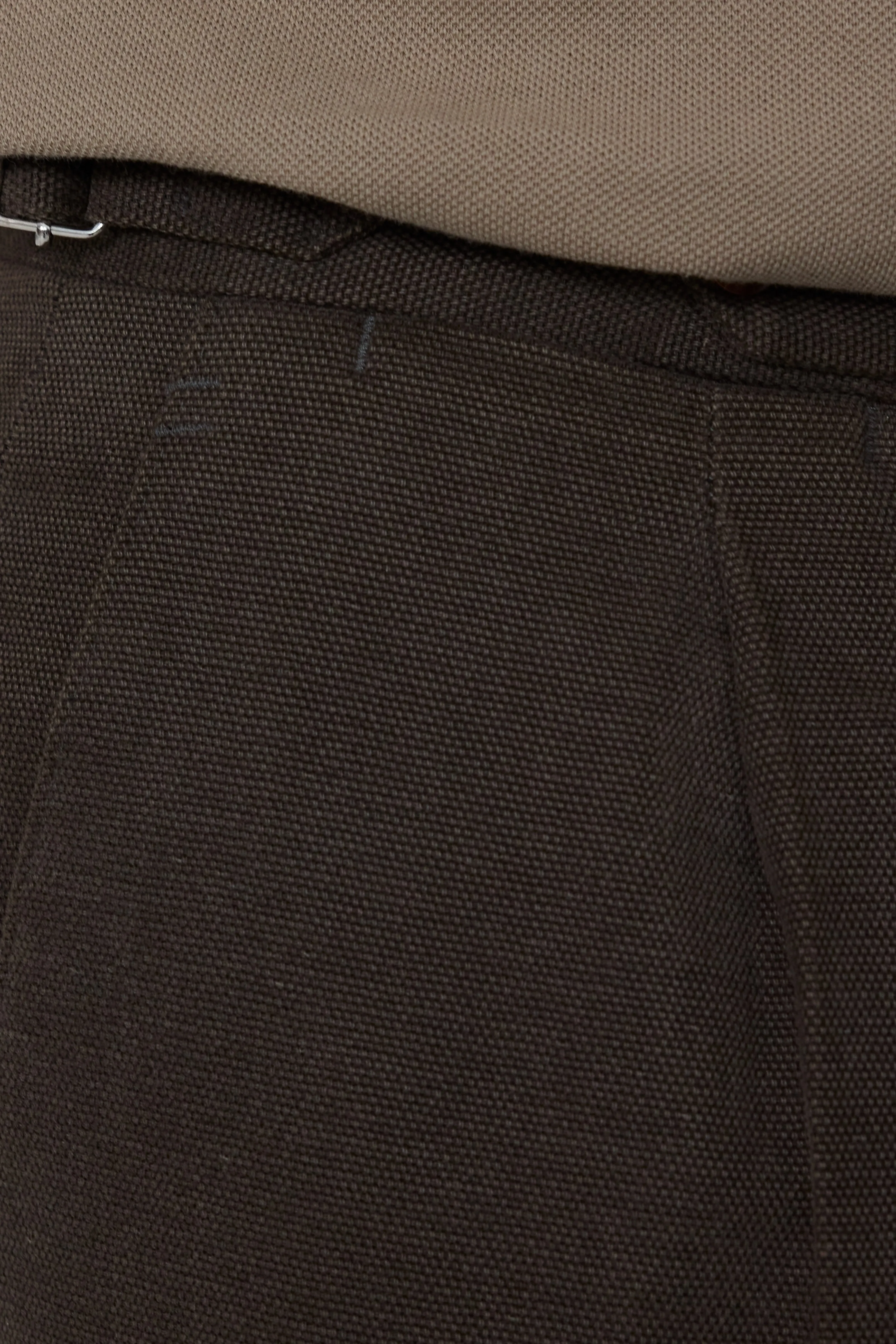 Single Pleat Trouser (Chocolate Basketweave Cotton) sold by Stoffa product image thumbnail 4