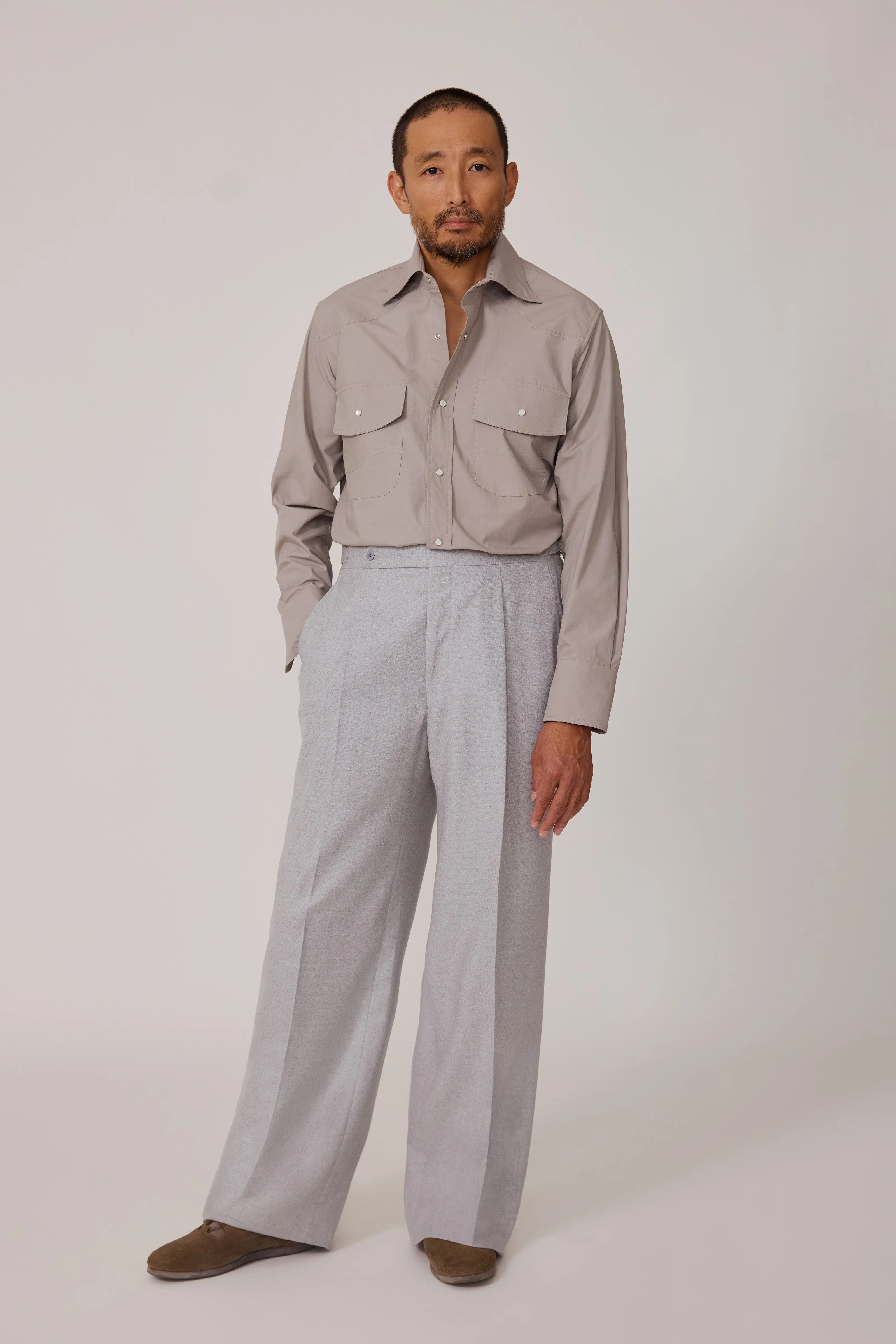 Wave Shirt (Lichen Cotton Poplin) sold by Stoffa