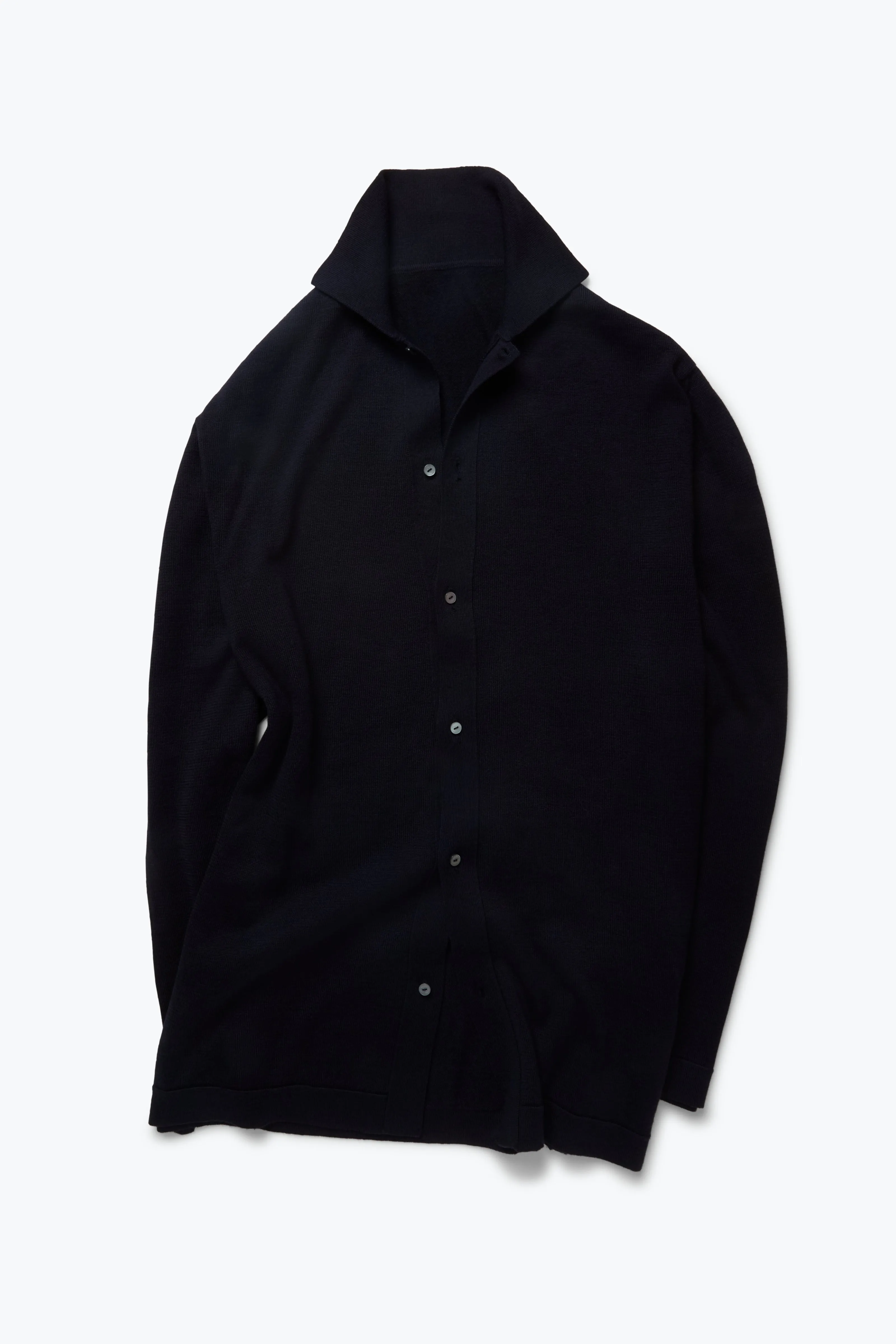 Knit Shirt (Navy Wool Silk) sold by Stoffa product image thumbnail 2