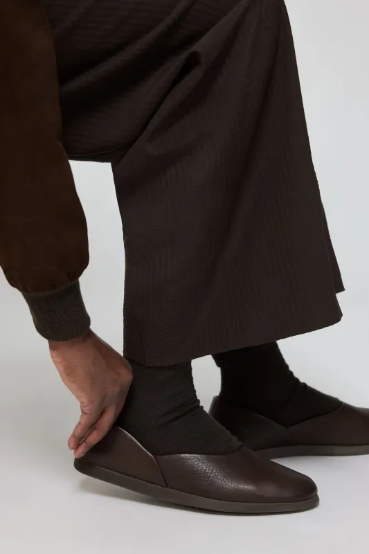 Slipper (Chocolate Leather) made by Stoffa