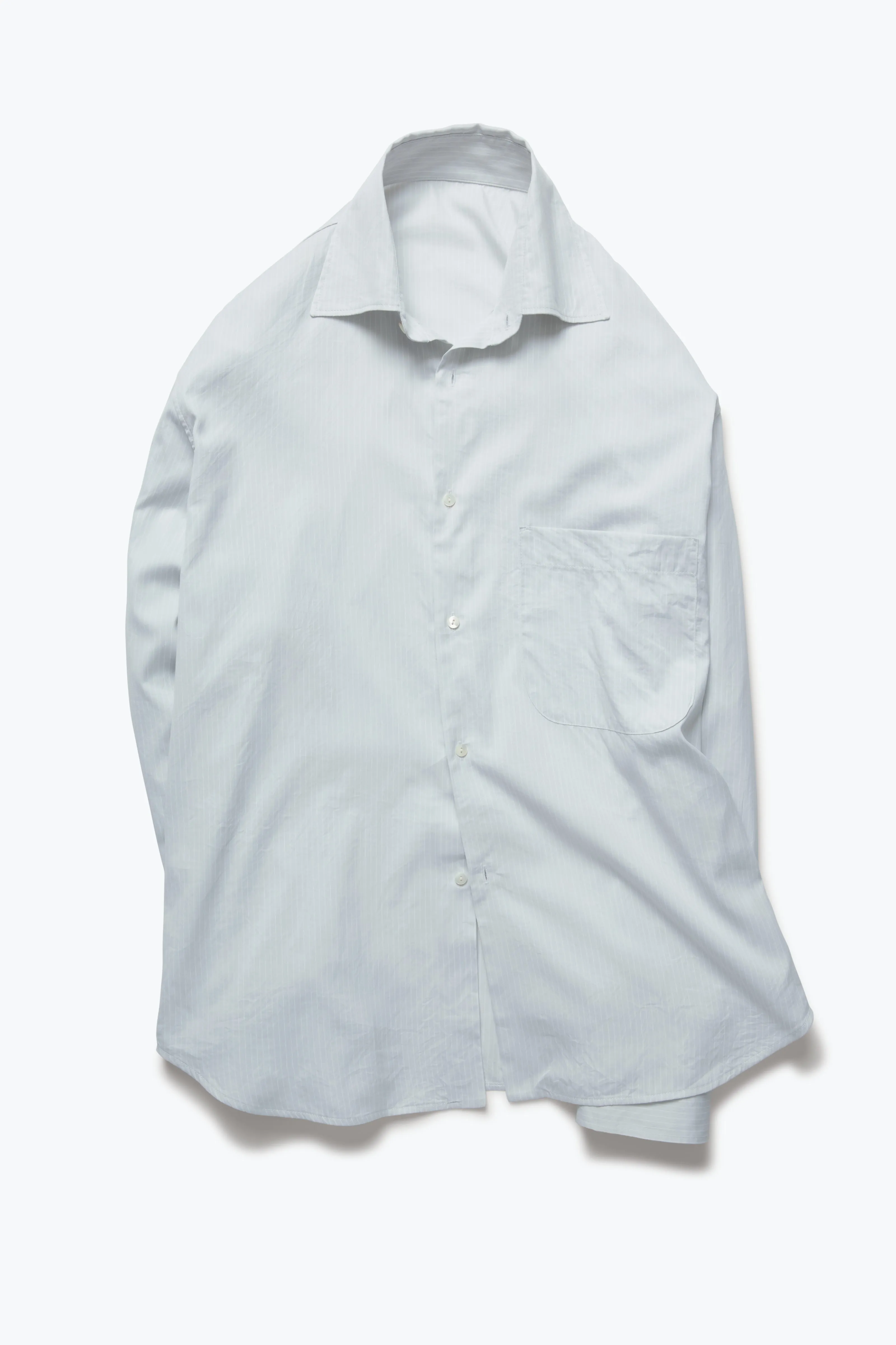 Spread Collar Shirt (Pearl Stripe Fine Cotton Twill) sold by Stoffa product image thumbnail 2
