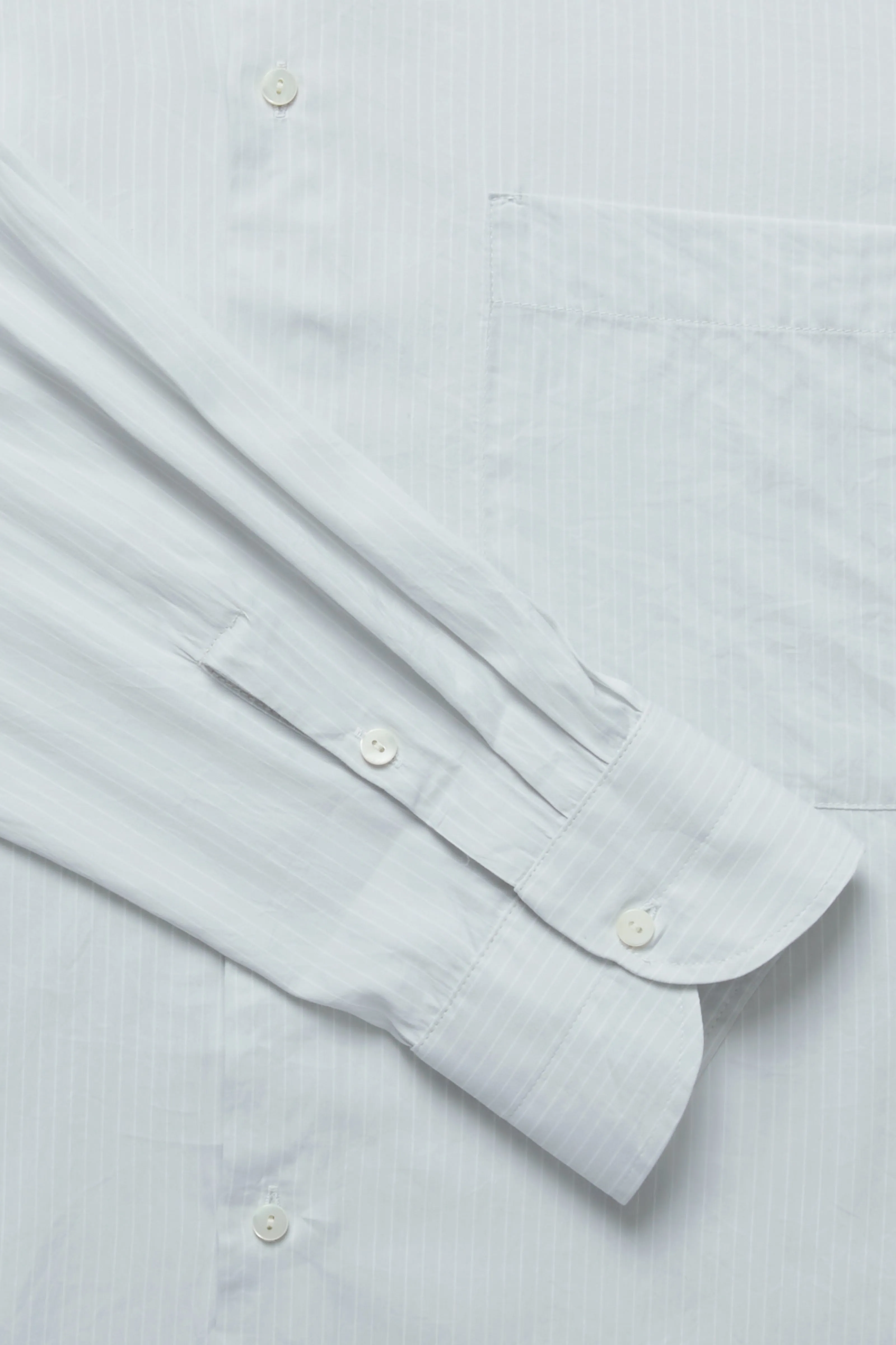 Spread Collar Shirt (Pearl Stripe Fine Cotton Twill) sold by Stoffa product image thumbnail 3
