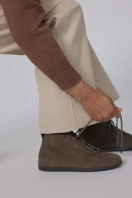 Pleated Boot (Taupe Suede) made by Stoffa