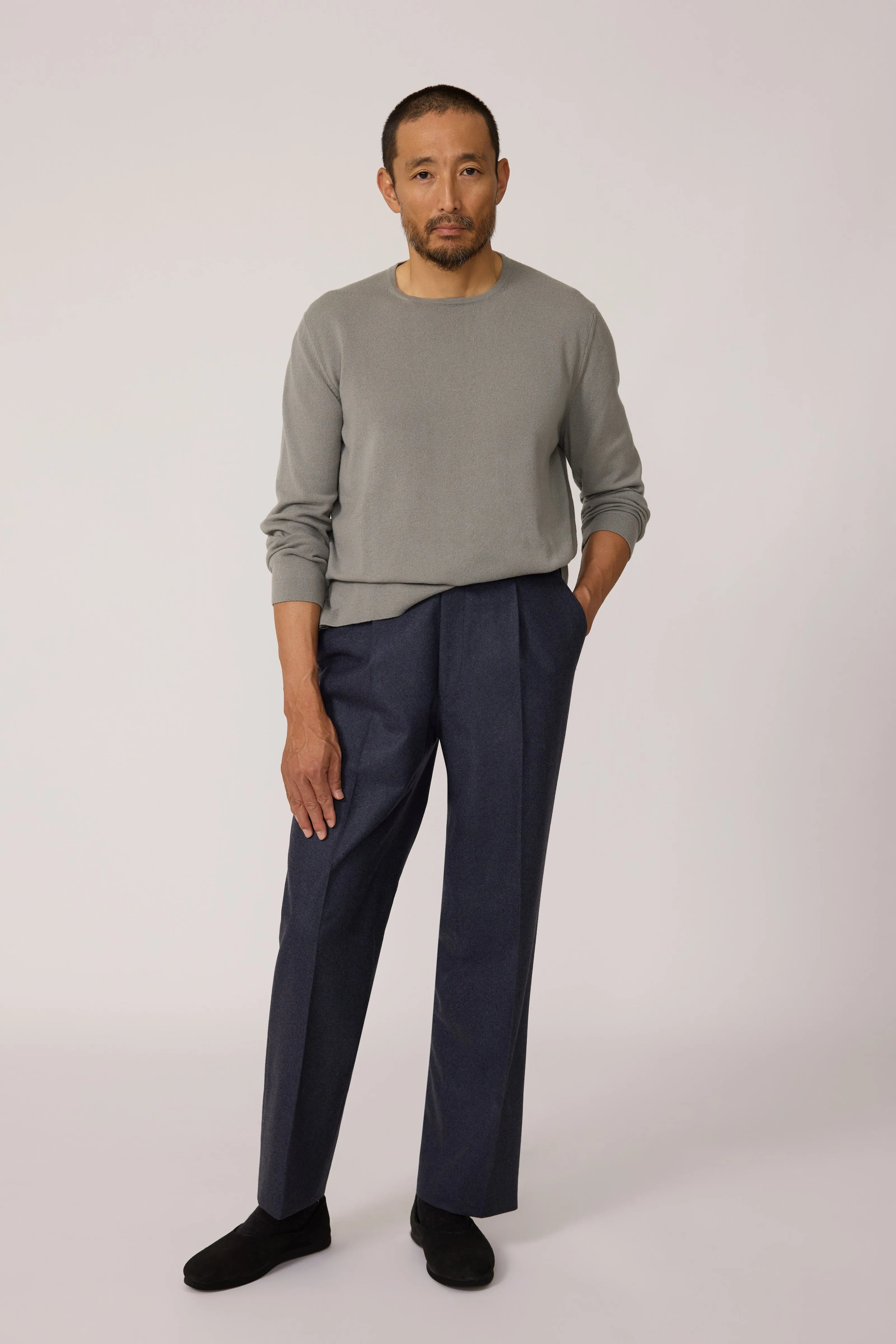 Long Sleeve Knit T-Shirt (Sage Cashmere) sold by Stoffa