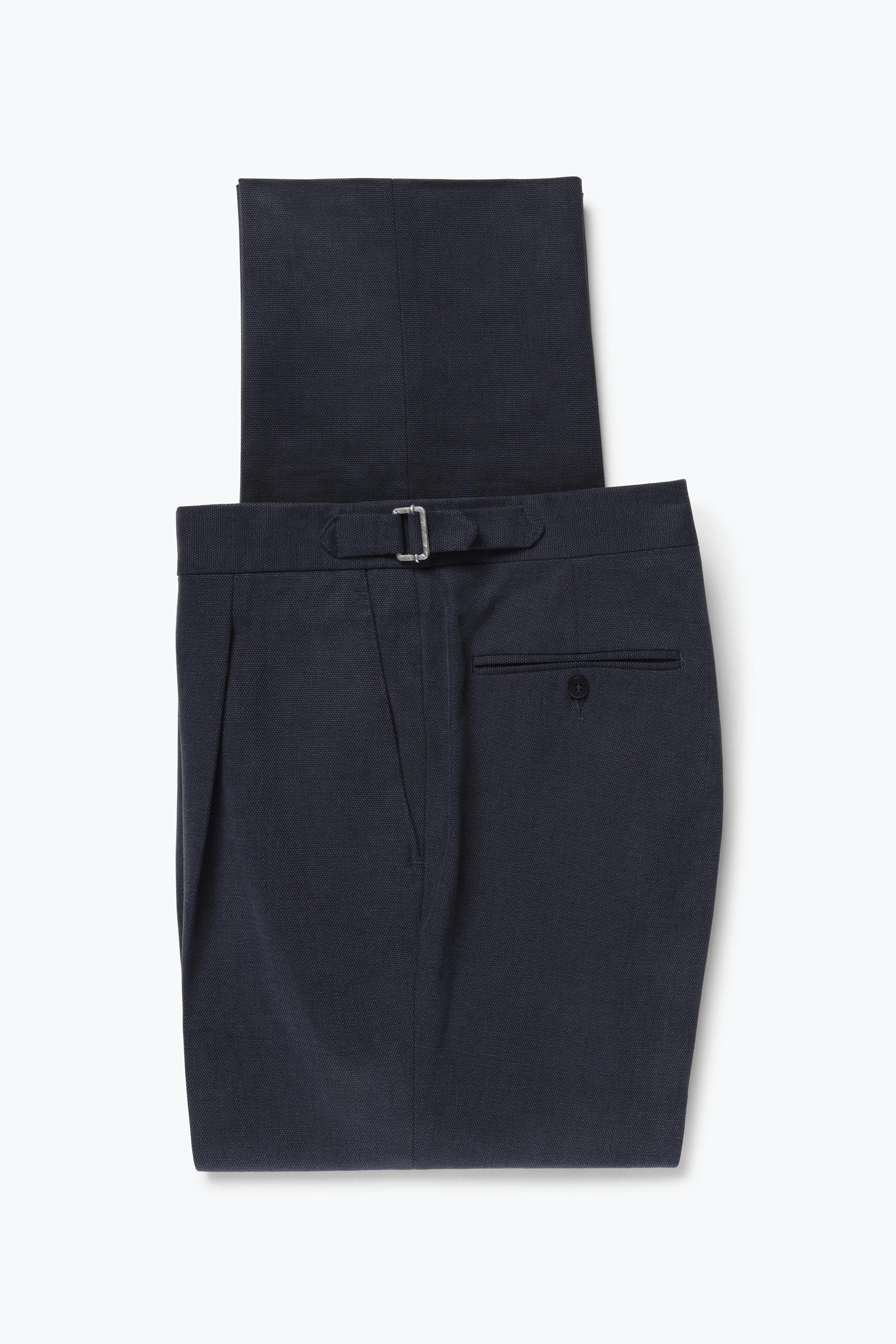 Single Pleat Trouser (Indigo Basketweave Cotton) sold by Stoffa product image thumbnail 2
