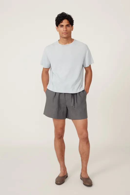 Short Sleeve Knit T-Shirt (Ice Cotton Mouliné) made by Stoffa