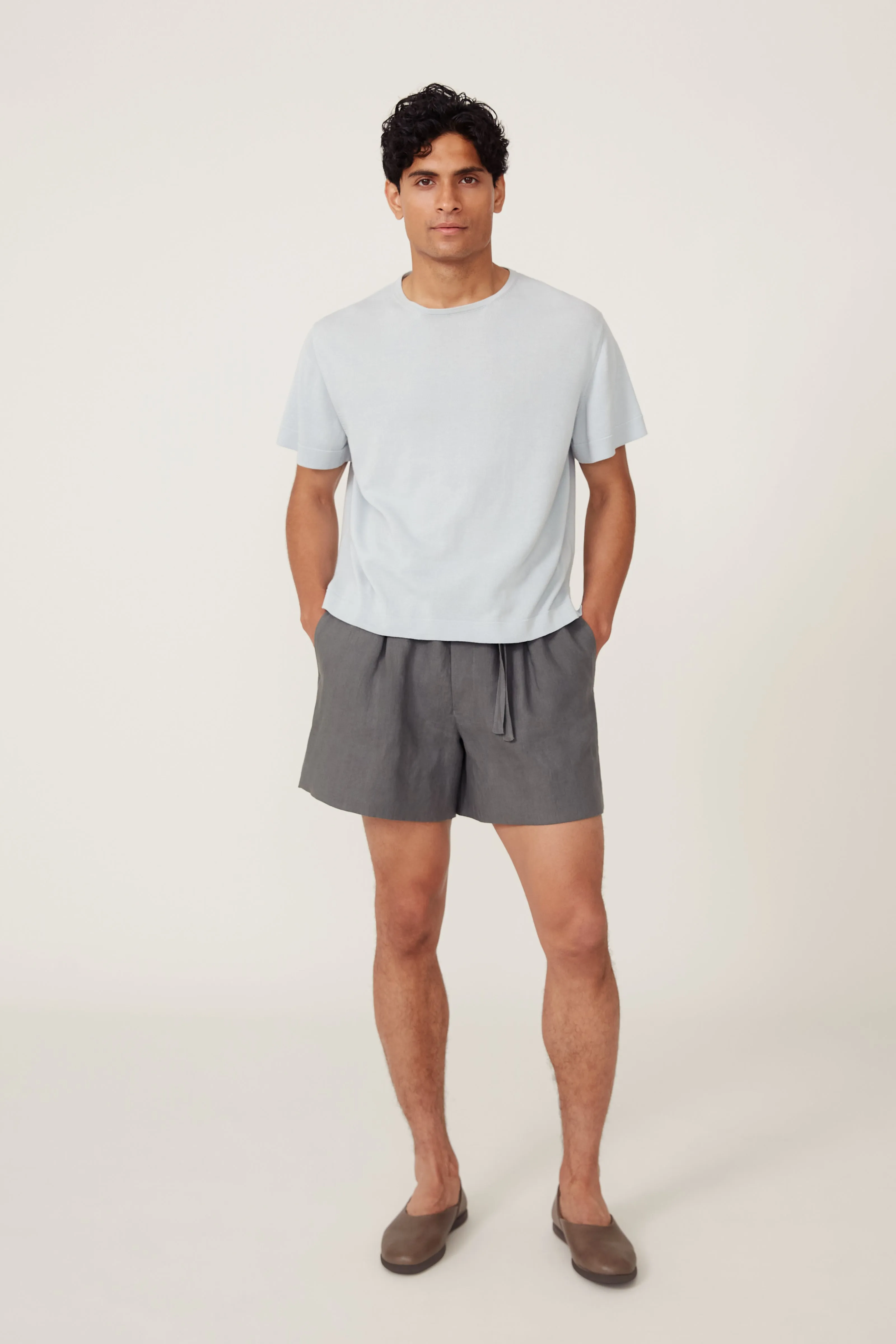 Short Sleeve Knit T-Shirt (Ice Cotton Mouliné) sold by Stoffa