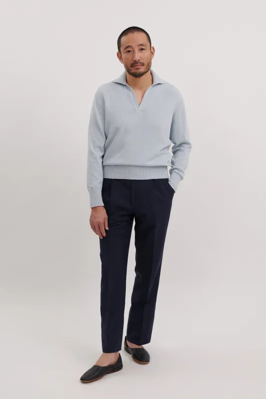 Long Sleeve Polo (Ice Cotton Mouliné) made by Stoffa
