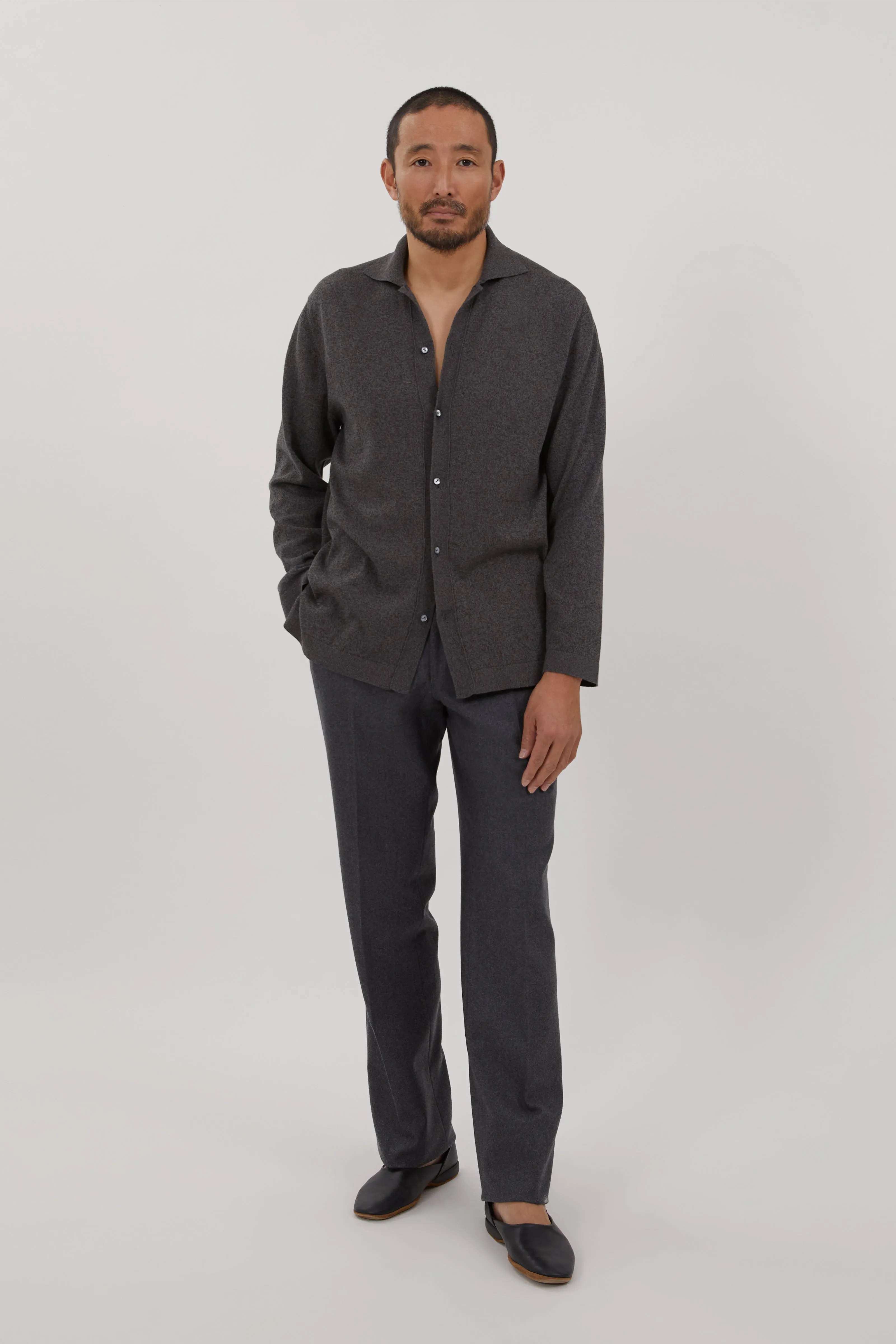 Shirt (Anthracite Cotton Mouliné) sold by Stoffa product image thumbnail 3