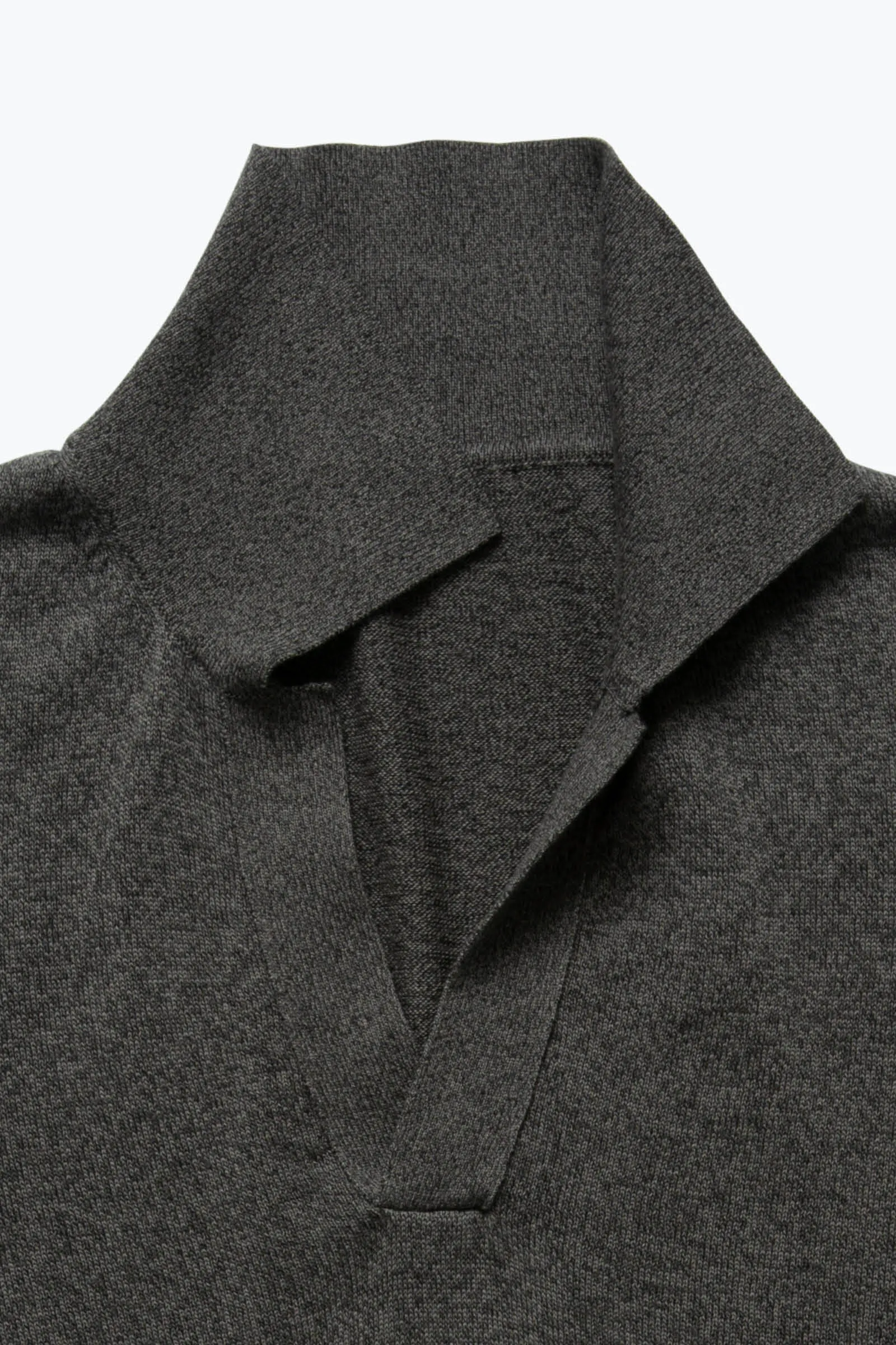 Short Sleeve Polo (Anthracite Cotton Mouliné) sold by Stoffa product image thumbnail 5